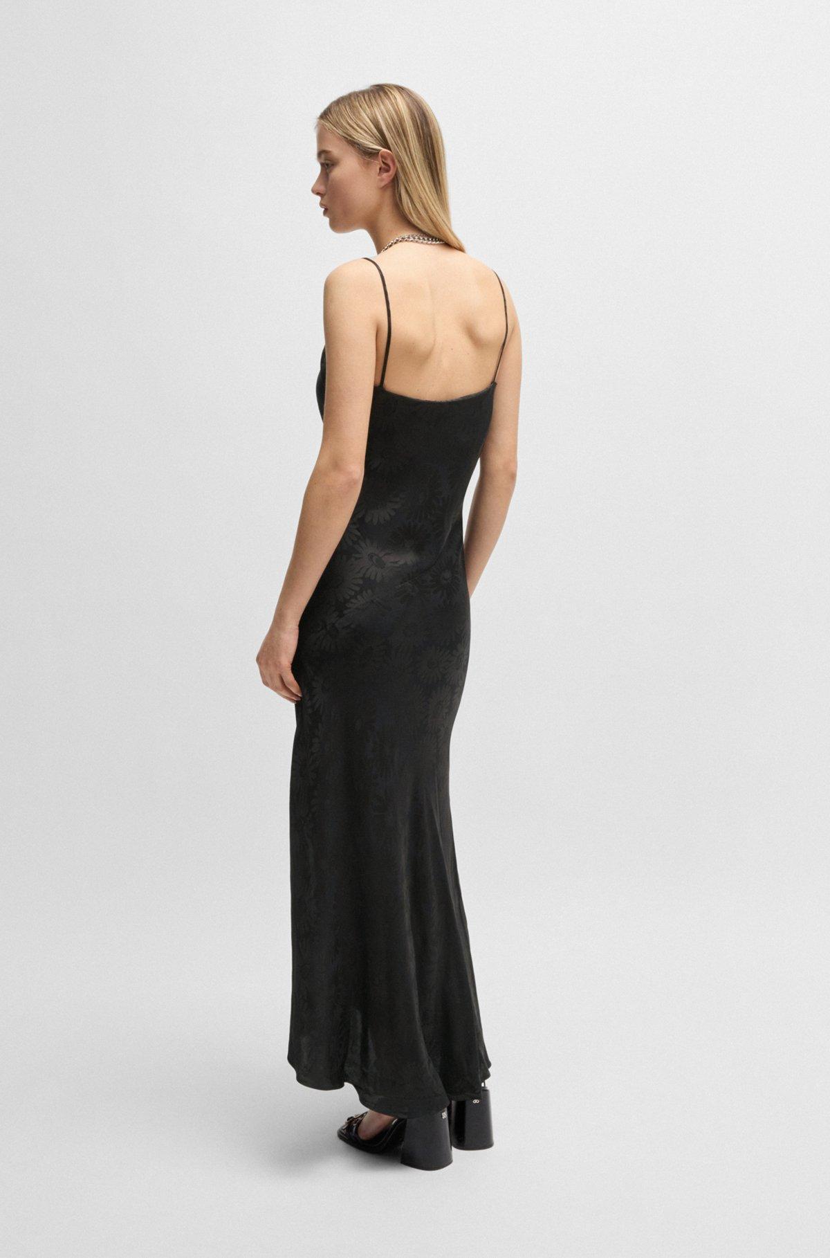 Floral-jacquard dress with asymmetric hem Product Image