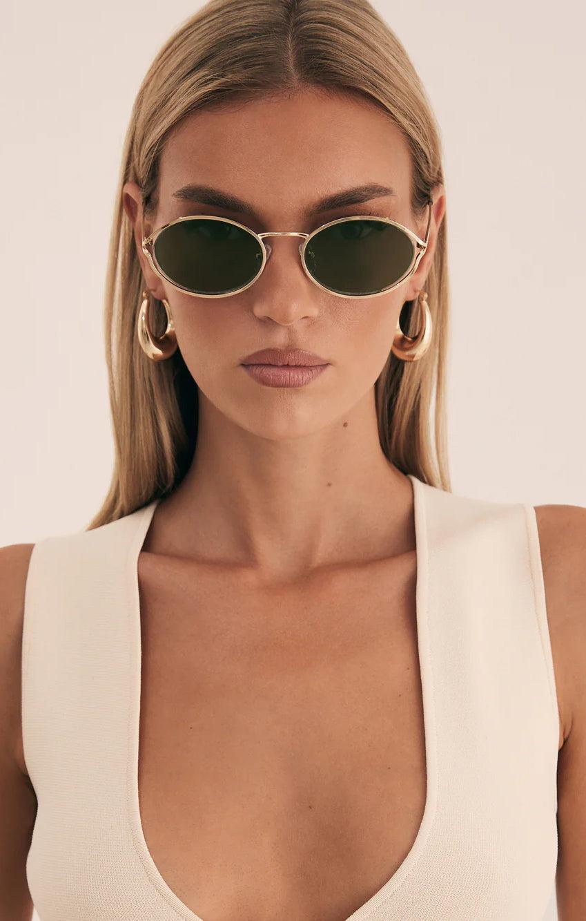 Banbé Eyewear The Sampaio Sunglasses ~ Gold/Olive Product Image