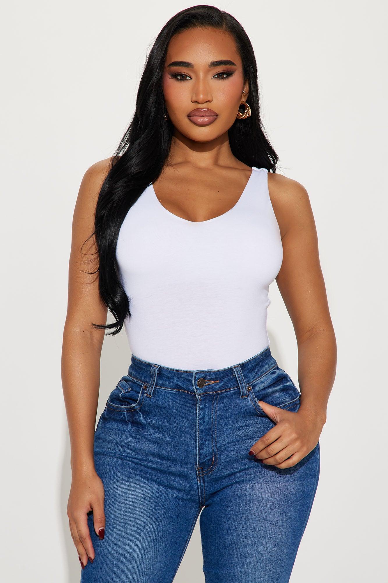 Savannah Double Lined Jersey Bodysuit - White Product Image