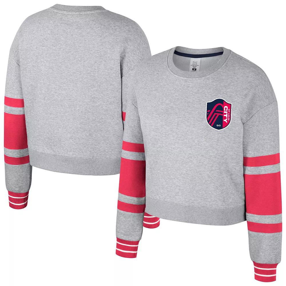 Women's Stadium Essentials Heather Gray St. Louis City SC Scrimmage Cropped Pullover Sweatshirt,  Product Image