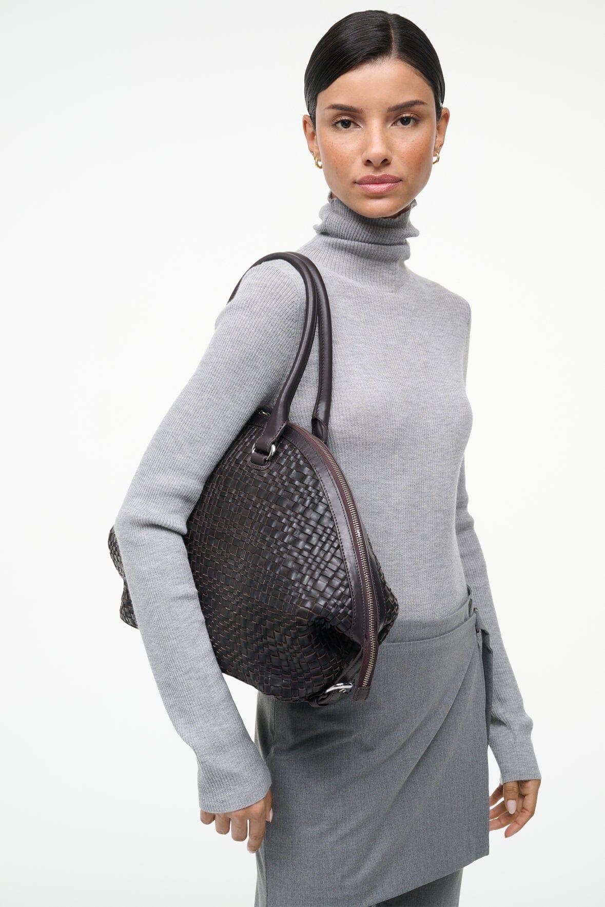 HESTER SATCHEL | ESPRESSO WOVEN LEATHER Product Image