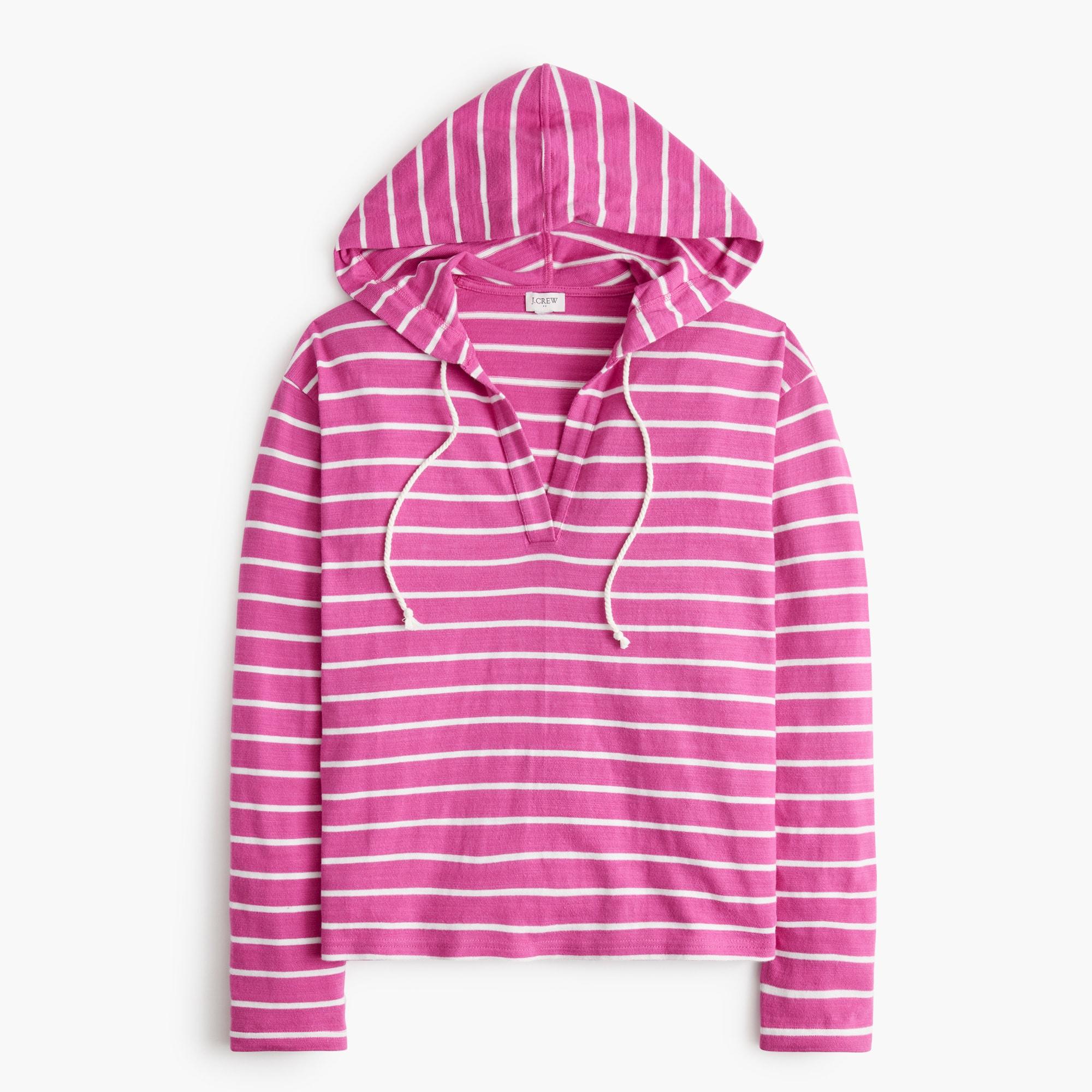 Striped V-neck hoodie Product Image