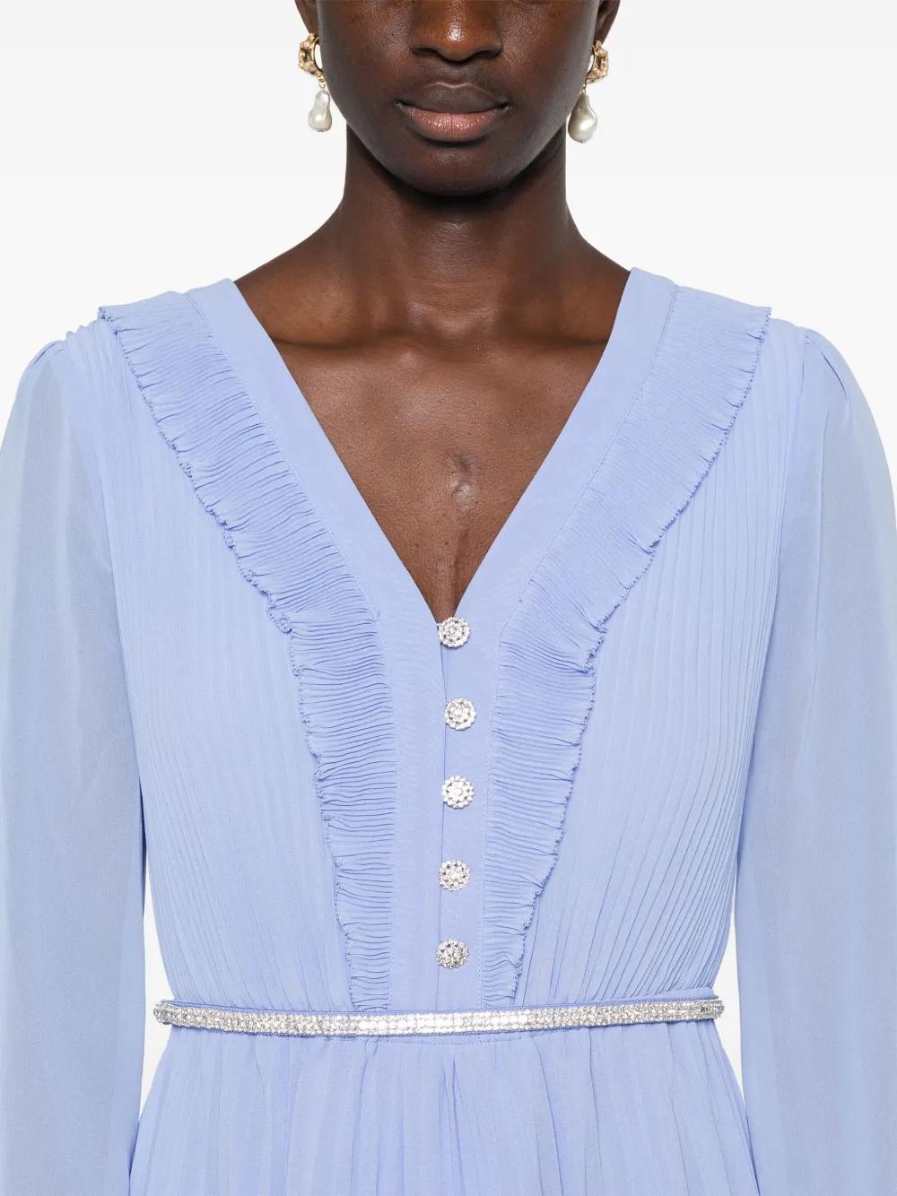 pleated chiffon maxi dress Product Image