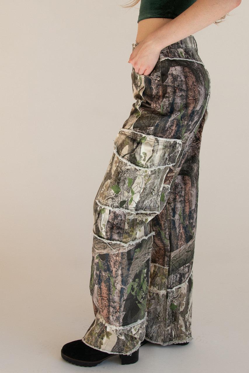 Patchwork Woodland Camo Jeans Product Image
