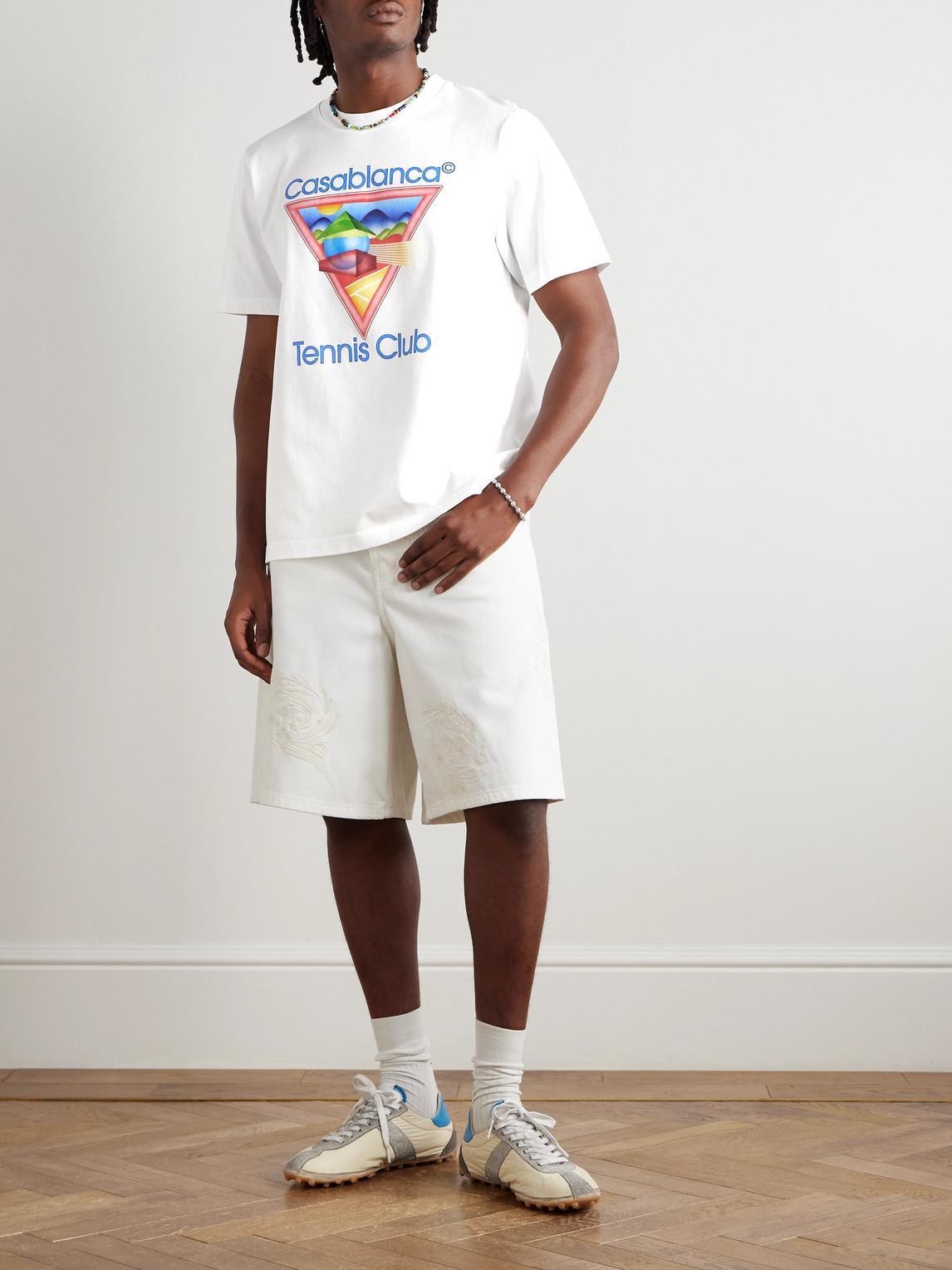 CASABLANCA Cotton Crew Neck T-shirt With Graphic Print In White Product Image