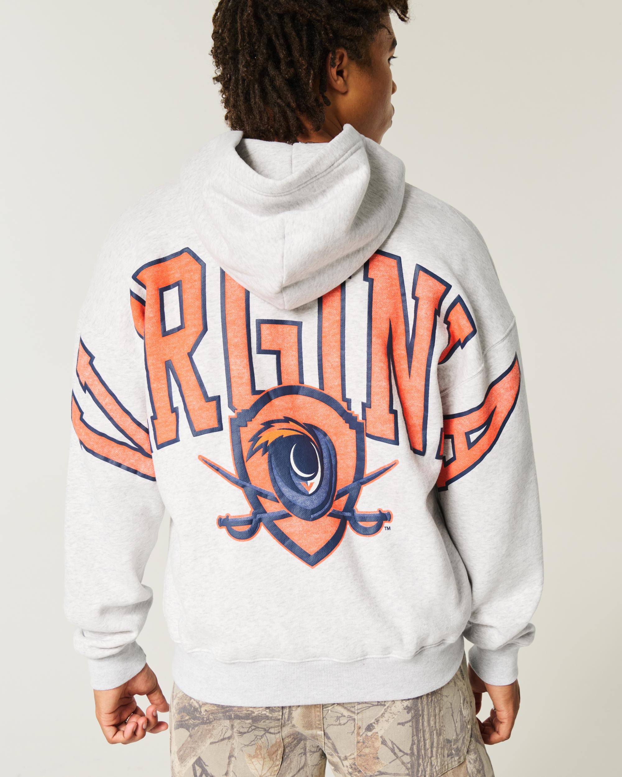 Boxy Zip-Up University of Virginia Graphic Hoodie Product Image