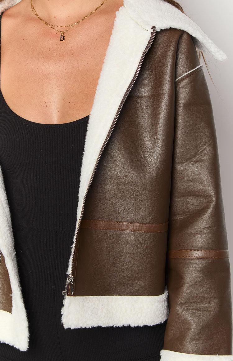 Myki Brown Sherpa Jacket Product Image