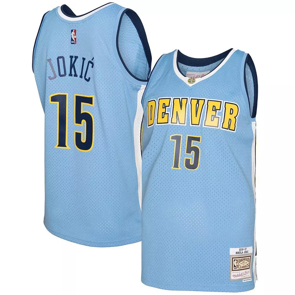 Men's Mitchell & Ness Nikola Jokic Light Blue Denver Nuggets 2016/17 Swingman Jersey,  Product Image