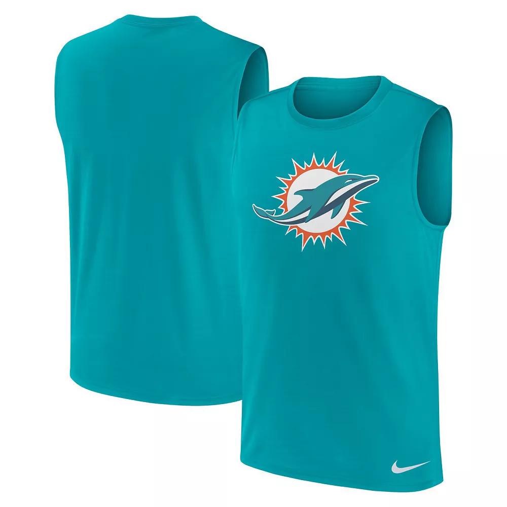 Men's Nike Aqua Miami Dolphins Blitz Legend Muscle Perform Tank Top, Size: Large, Turquoise A Product Image