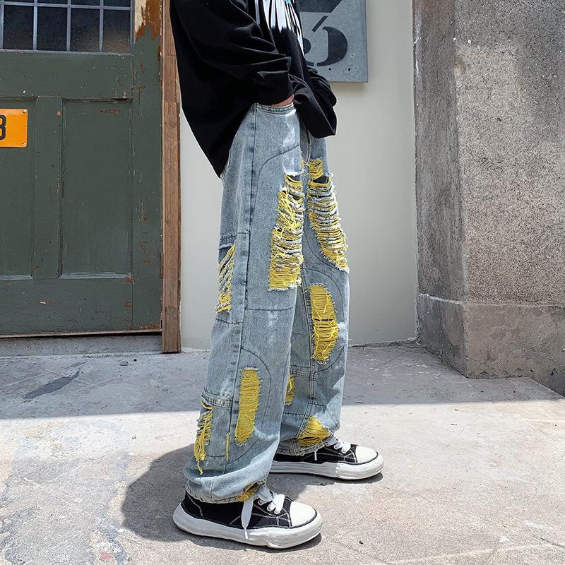 Sopula Men's Trendy Street Ripped Loose Straight Jeans Product Image