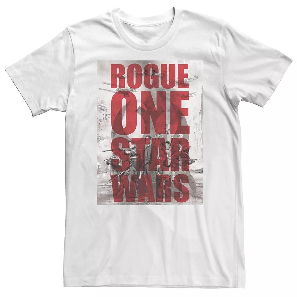 Big & Tall Star Wars Rouge One Group Shot Rebel Background Poster Tee, Men's,  Product Image