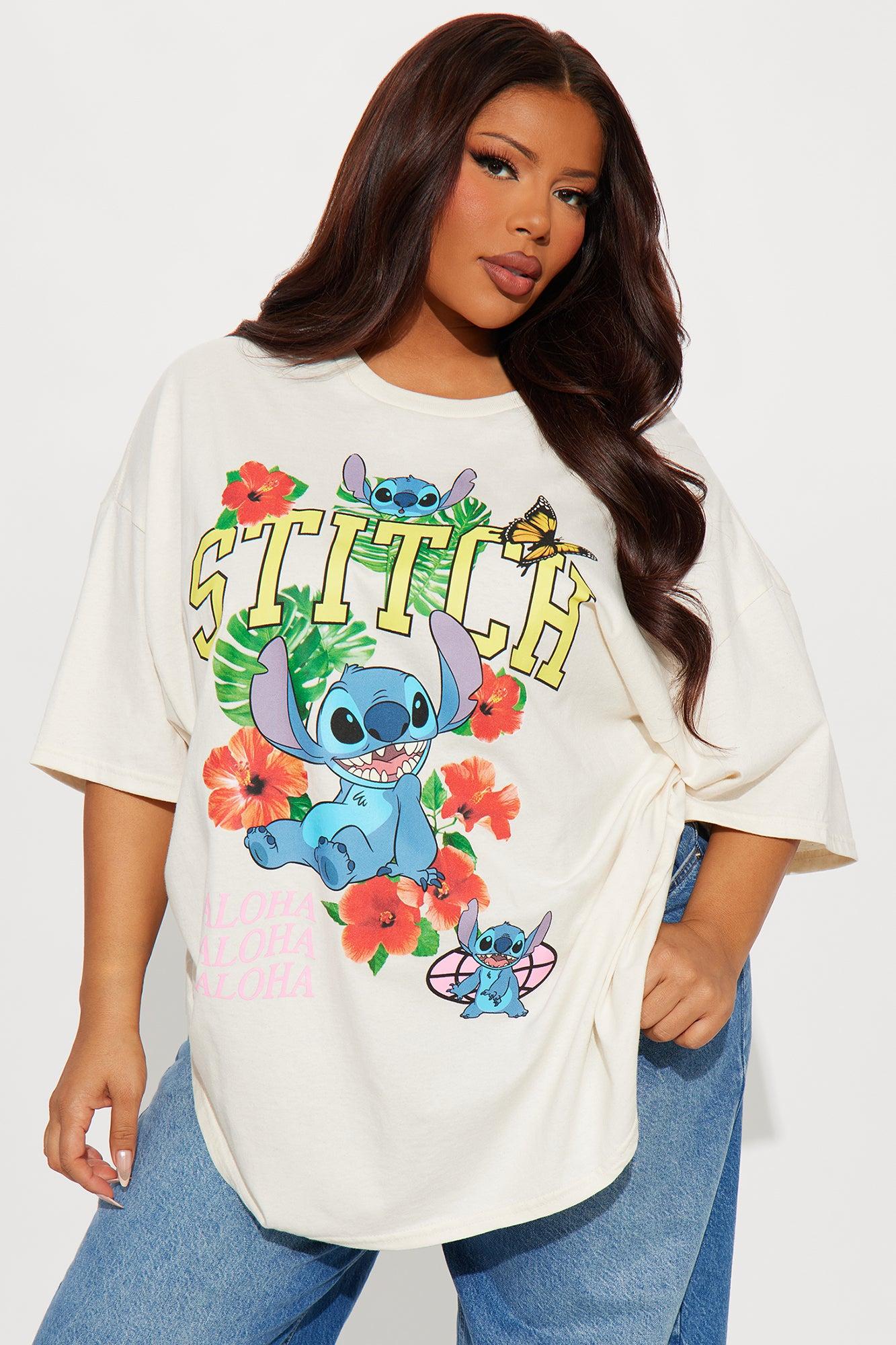 Aloha Stitch Oversized Tee - Cream Product Image