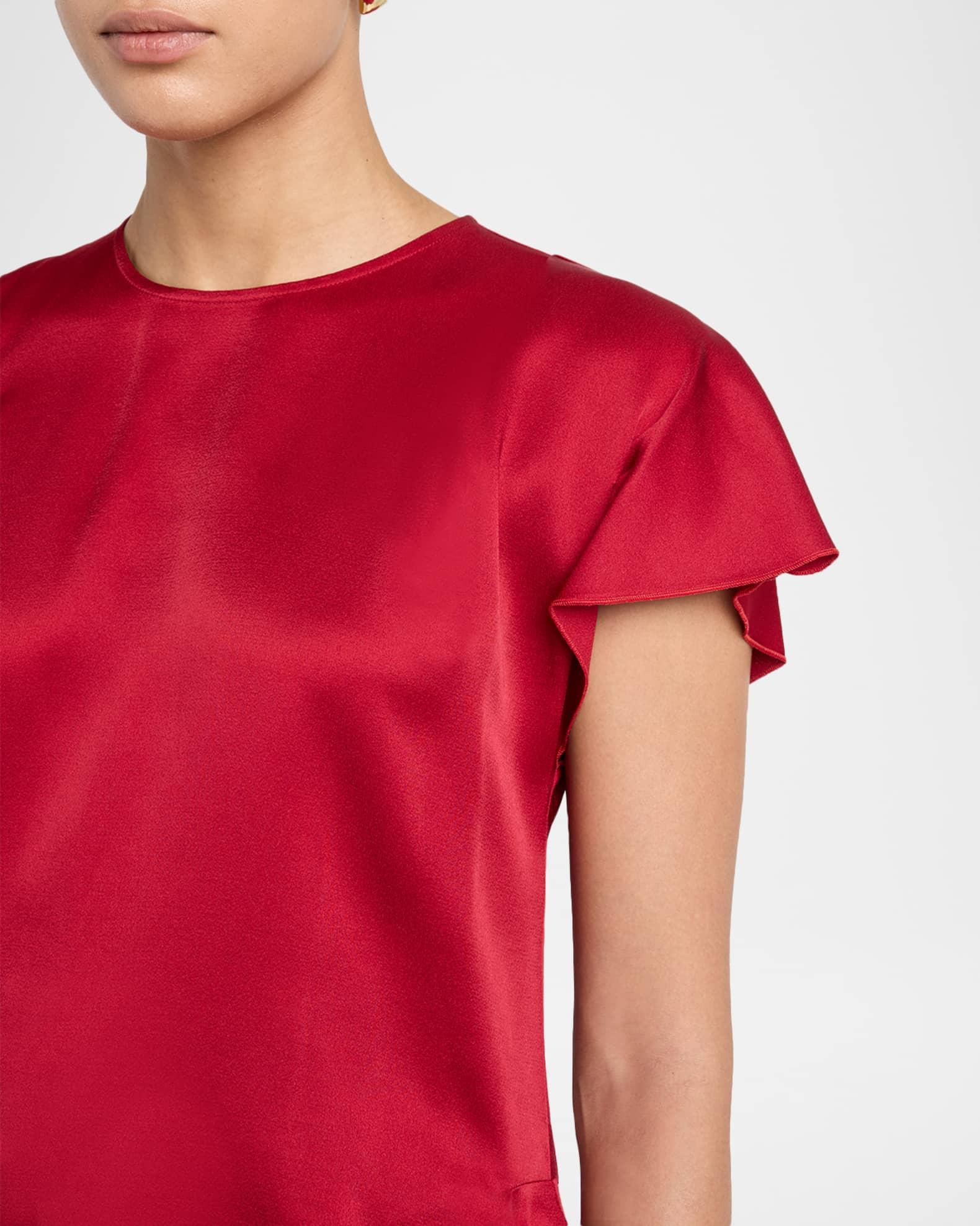 Short-Sleeve Draped Pleat Top Product Image