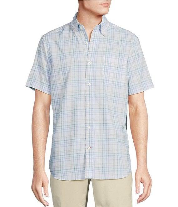 Cremieux Blue Label Wide Plaid Print Lightweight Oxford Short Sleeve Woven Shirt Product Image