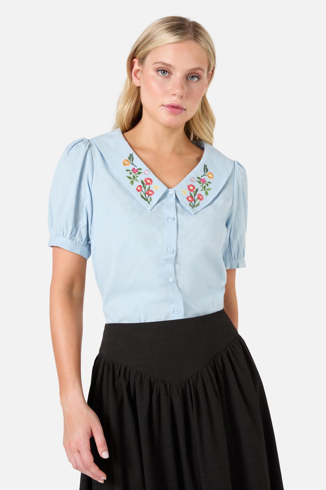 Lattice Embroidered Blouse Product Image