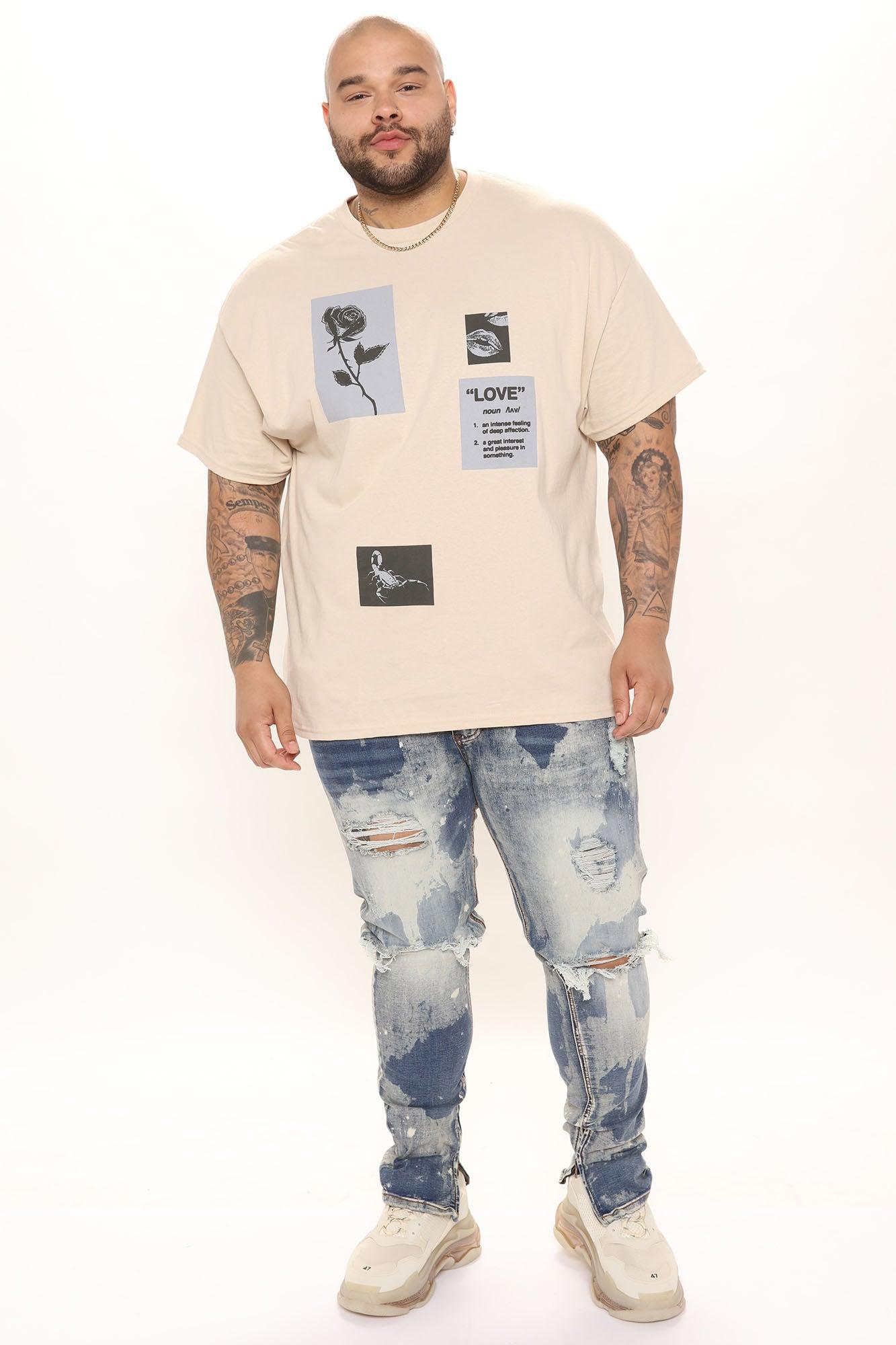 Love And Hate Short Sleeve Tee - Sand Product Image