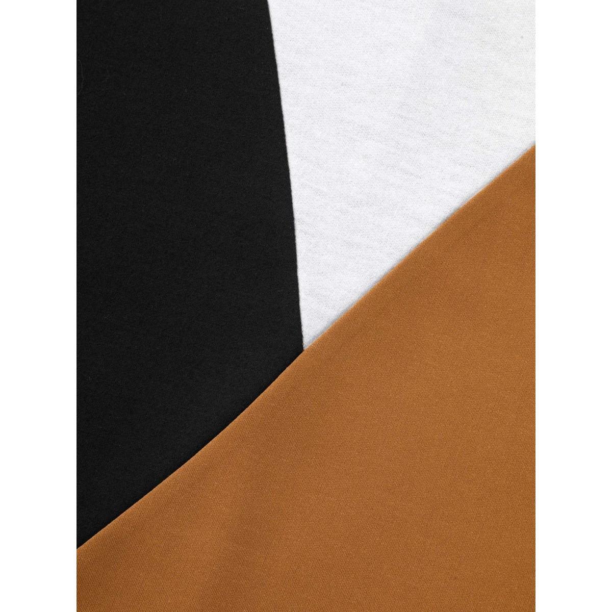 Plus Size Colorblock Contrast Pockets Knitted Midi Dress Yellowishbrown Women Casual Contrast Knit Dresses Bloomchic 14-16/1X Product Image