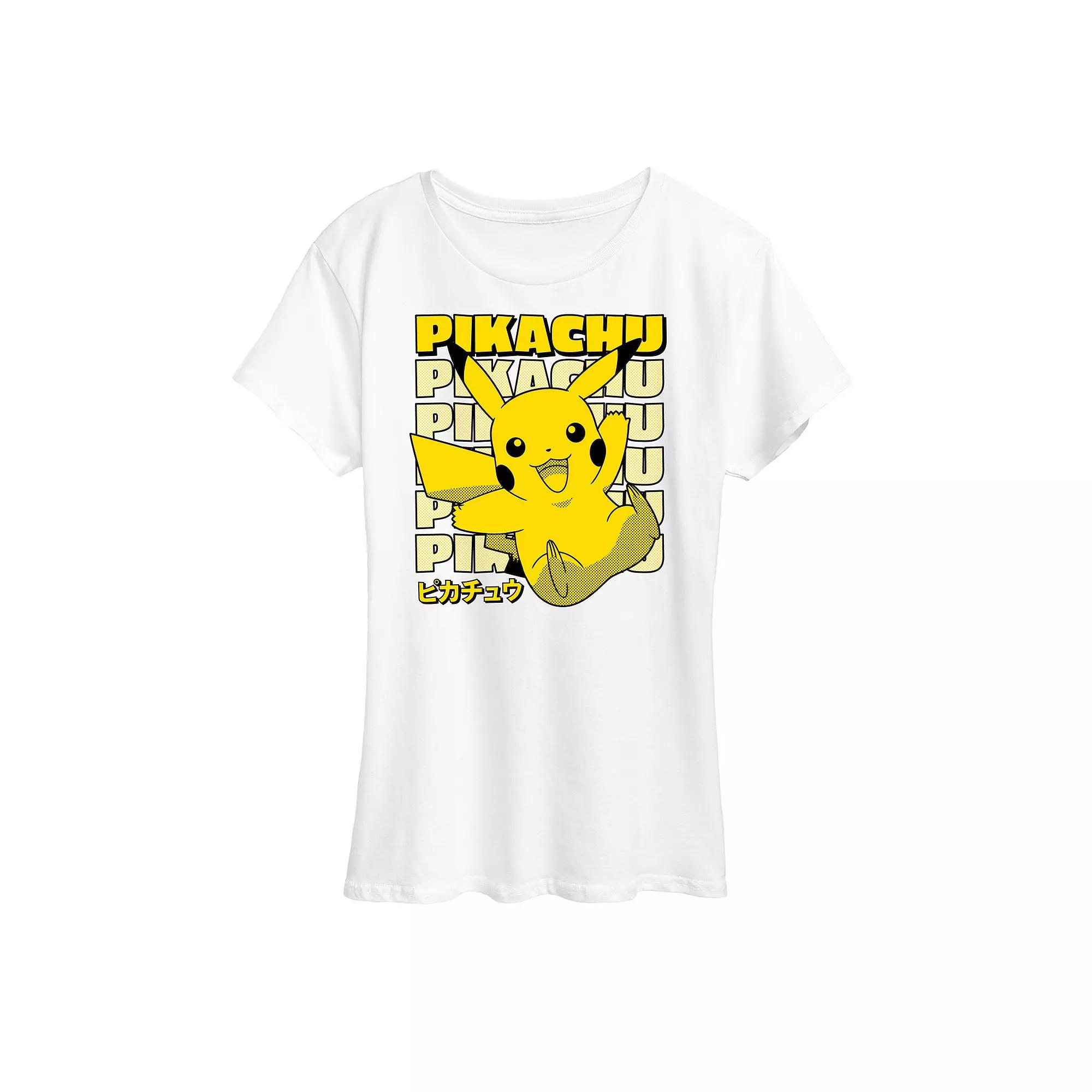 Women's Pokemon Pikachu Stack Graphic Tee,  Product Image