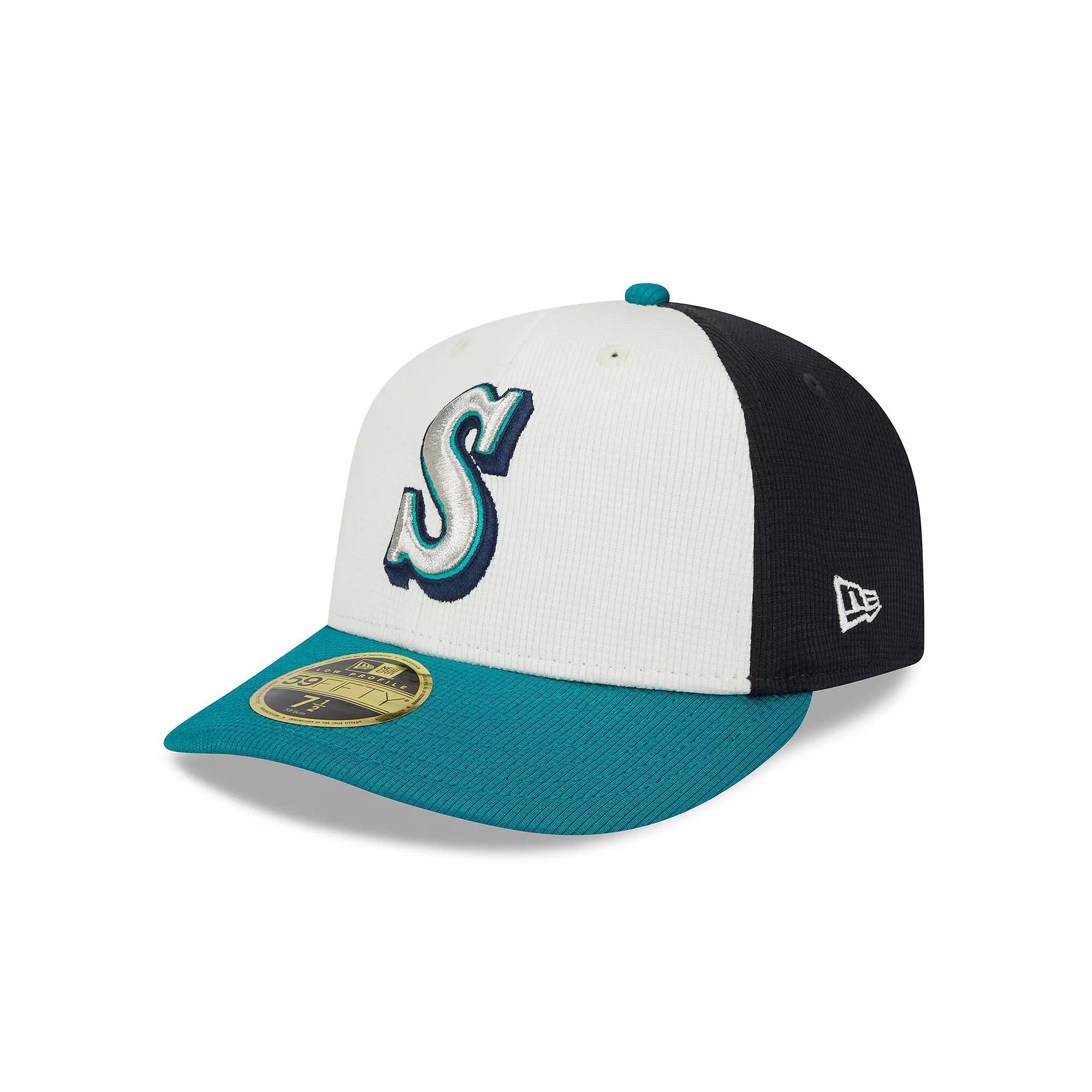 Men's New Era  Cream Seattle Mariners 2024 Batting Practice Low Profile 59FIFTY Fitted Hat, Size: 7 1/4, Beige Product Image