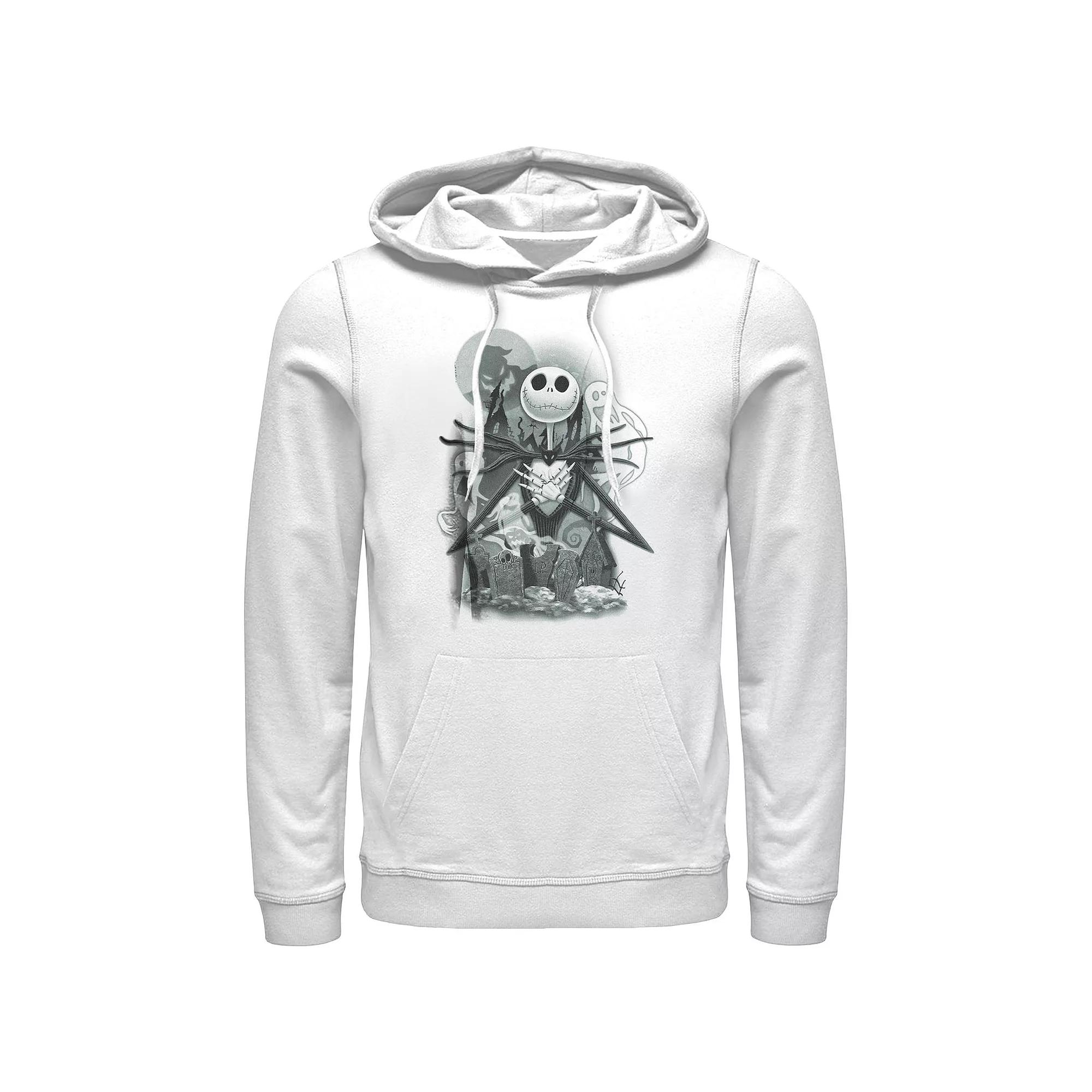 Disney's The Nightmare Before Christmas Cemetery Men's Graphic Hoodie, Size: XL, White Product Image