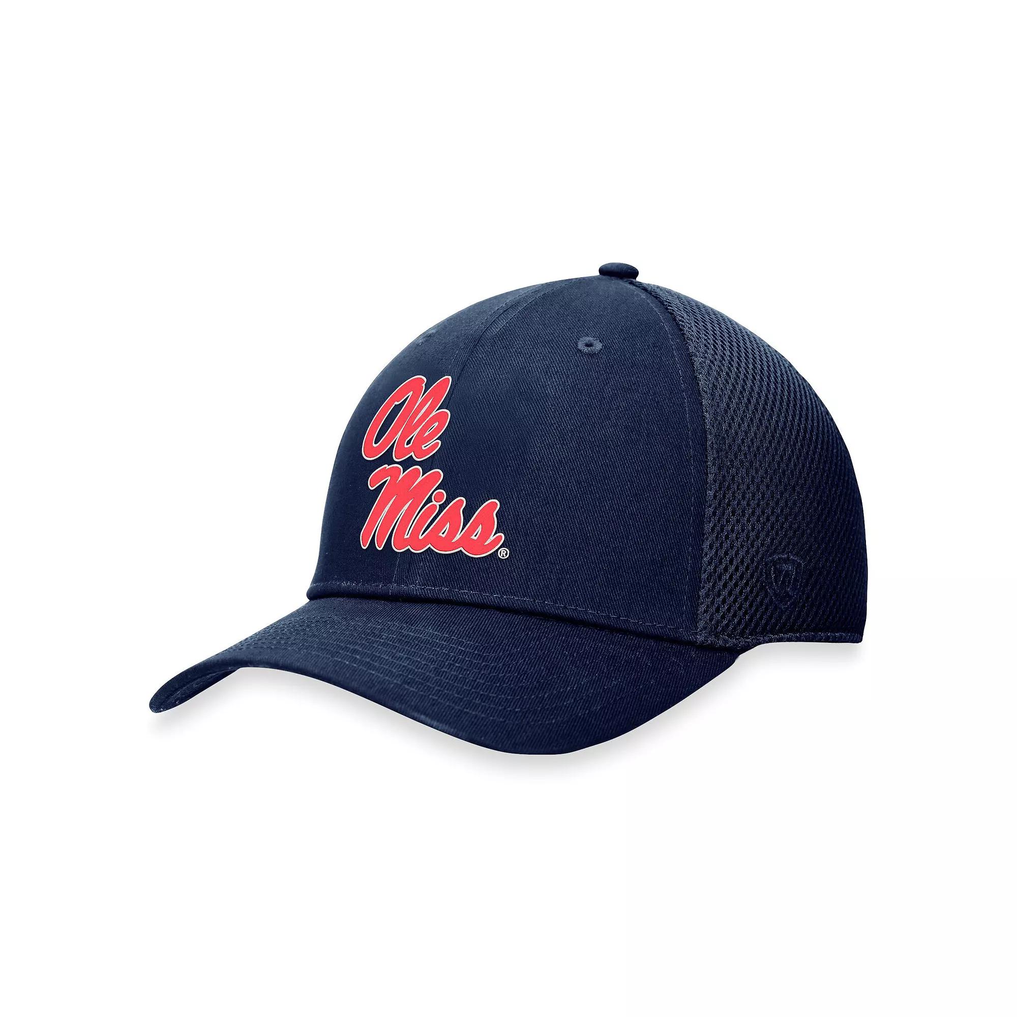 Men's Top of the World Navy Ole Miss Rebels Spacer Flex Hat,  Product Image