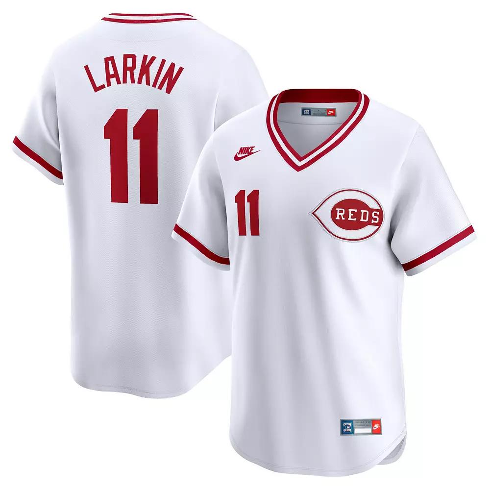 Men's Nike Barry Larkin White Cincinnati Reds Throwback Cooperstown Limited Jersey,  Product Image