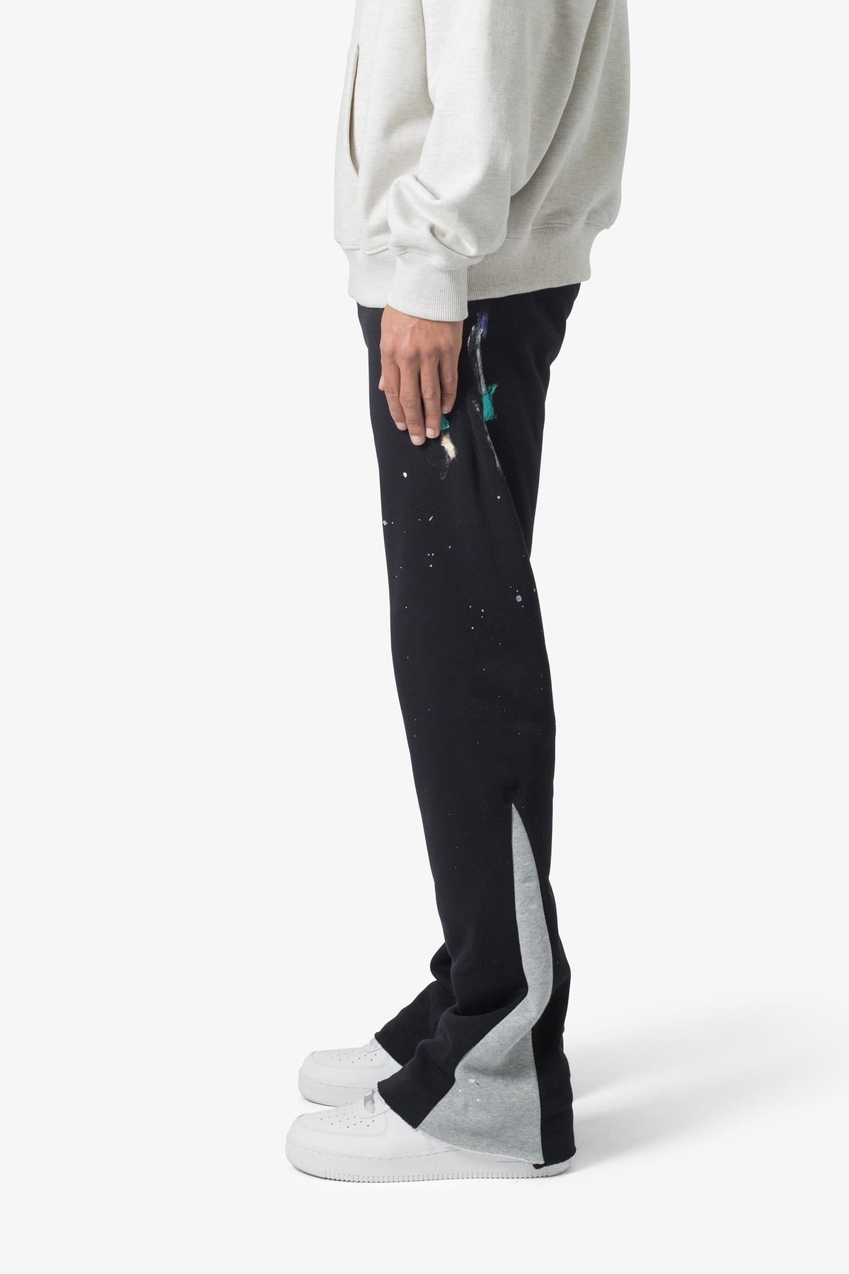 Contrast Bootcut Sweatpants - Black Male Product Image