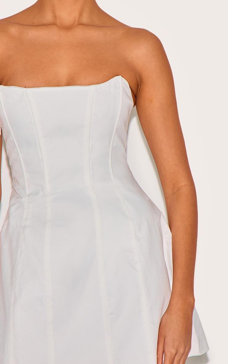 Premium White Woven Boned Bandeau Detail Shift Dress Product Image