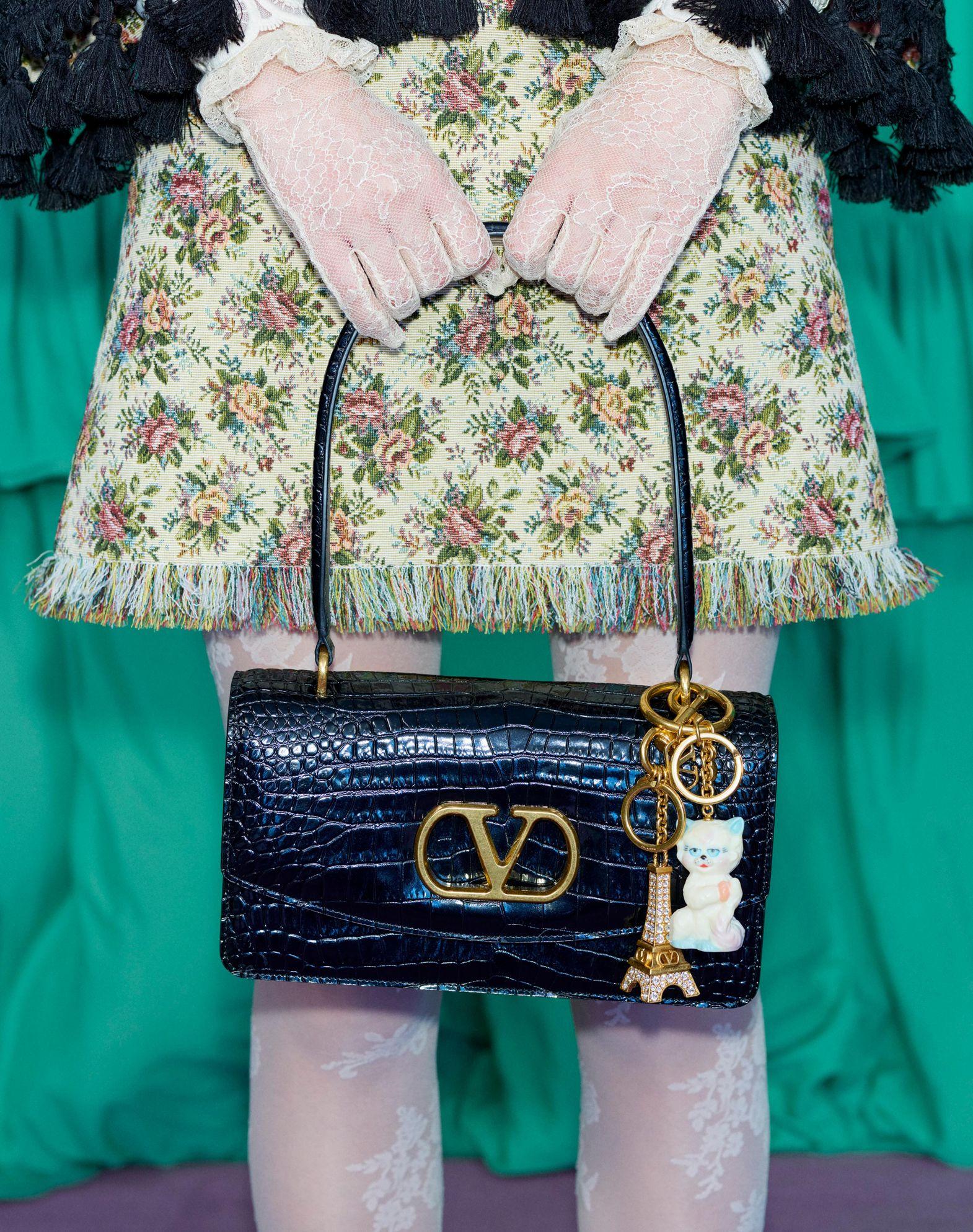 Valentino Garavani Le Chat De La Maison Nylon Bag Charm With Key Ring Product Image