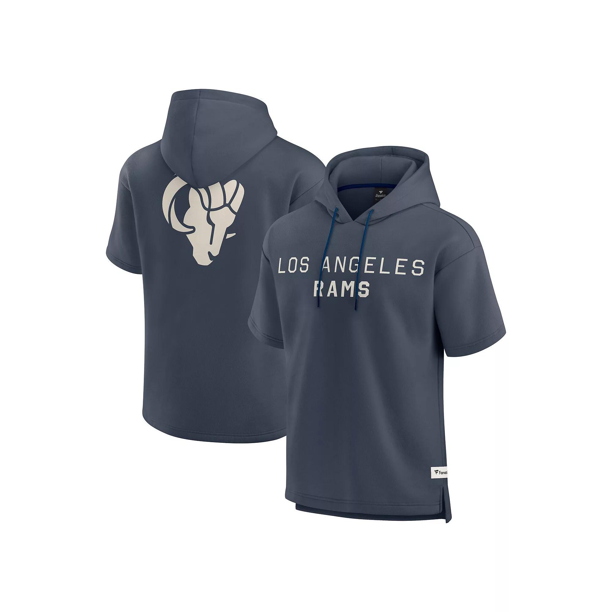 Men's Fanatics Navy Los Angeles Rams Elements Future Ground Lettering Short Sleeve Pullover Hoodie,  Product Image