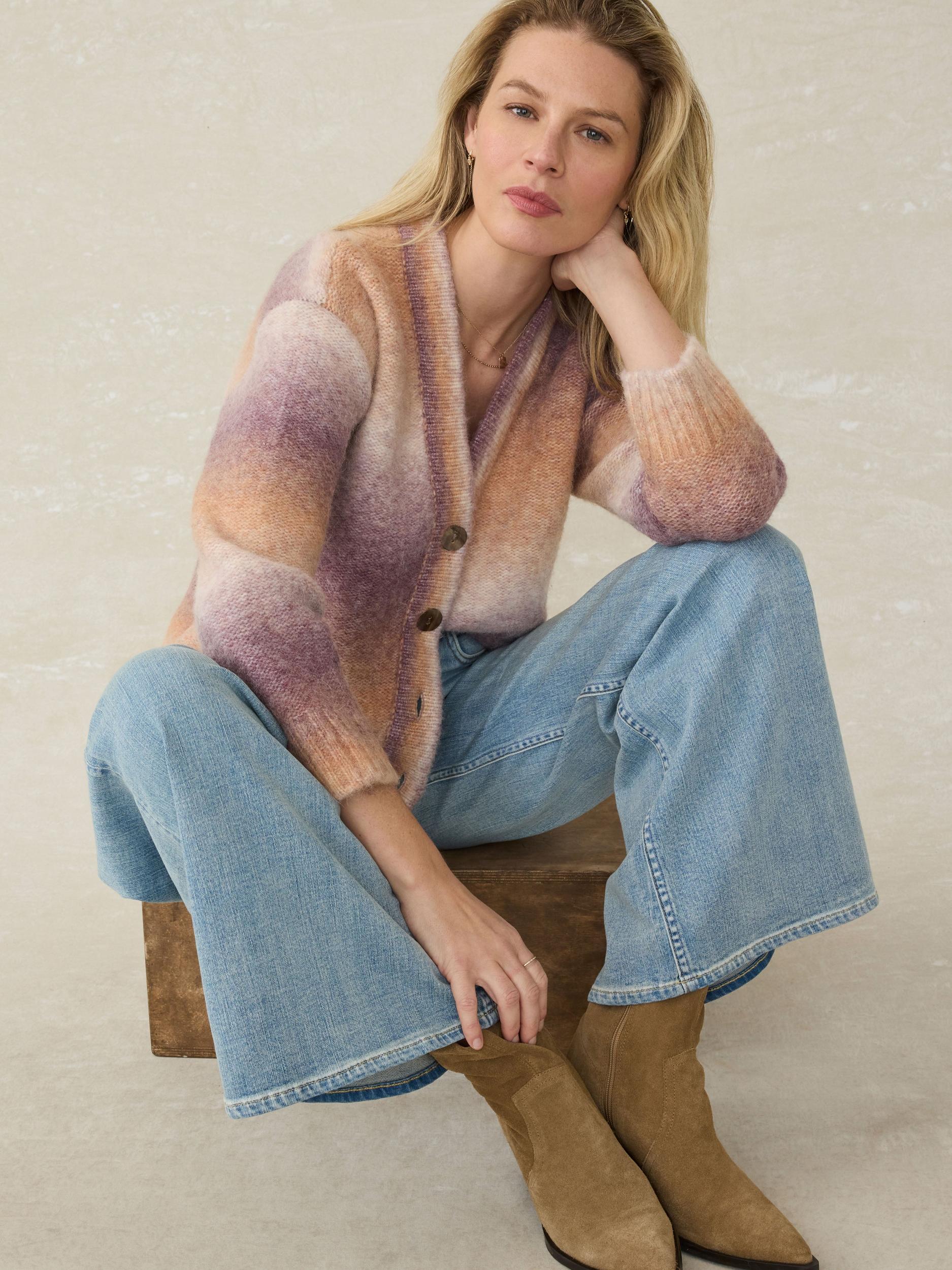 Seaside Spacedye Cardigan - Amethyst Dusk Female Product Image