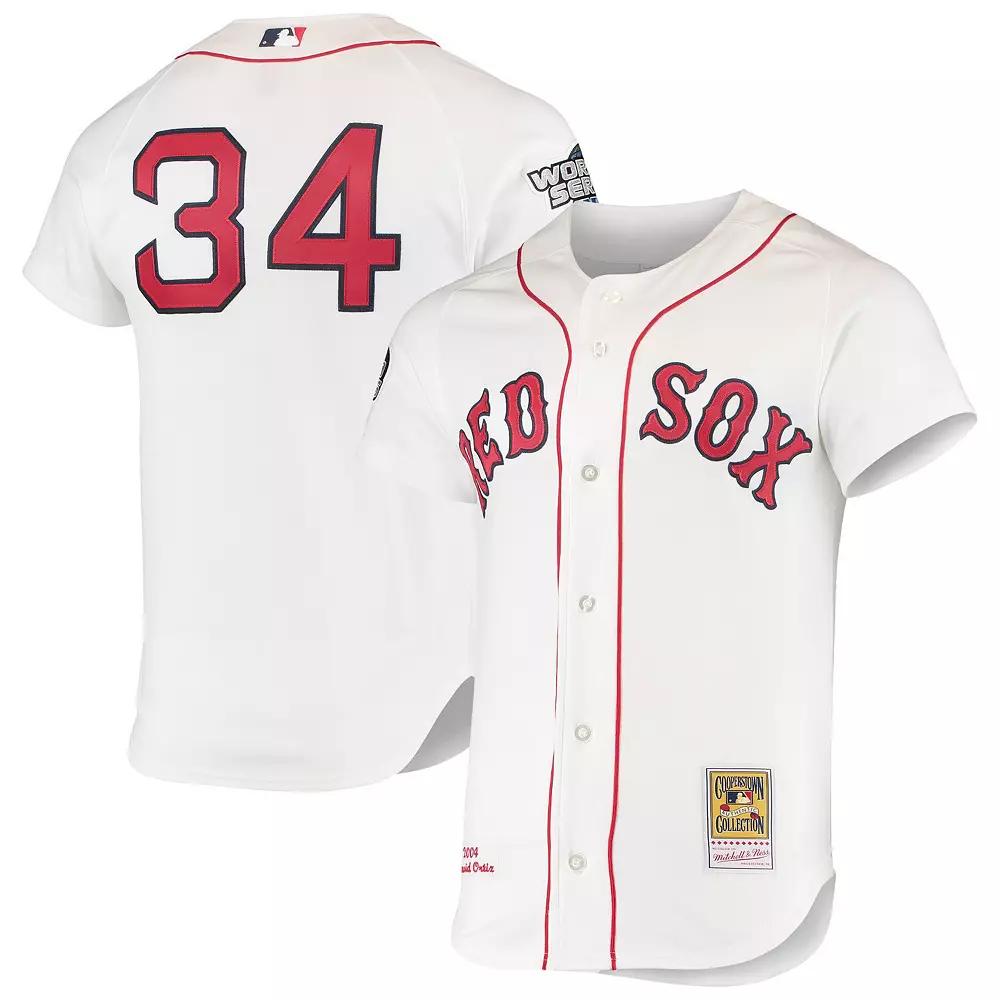 Men's Mitchell & Ness David Ortiz White Boston Red Sox 2004 Cooperstown Collection Home Authentic Jersey,  Product Image