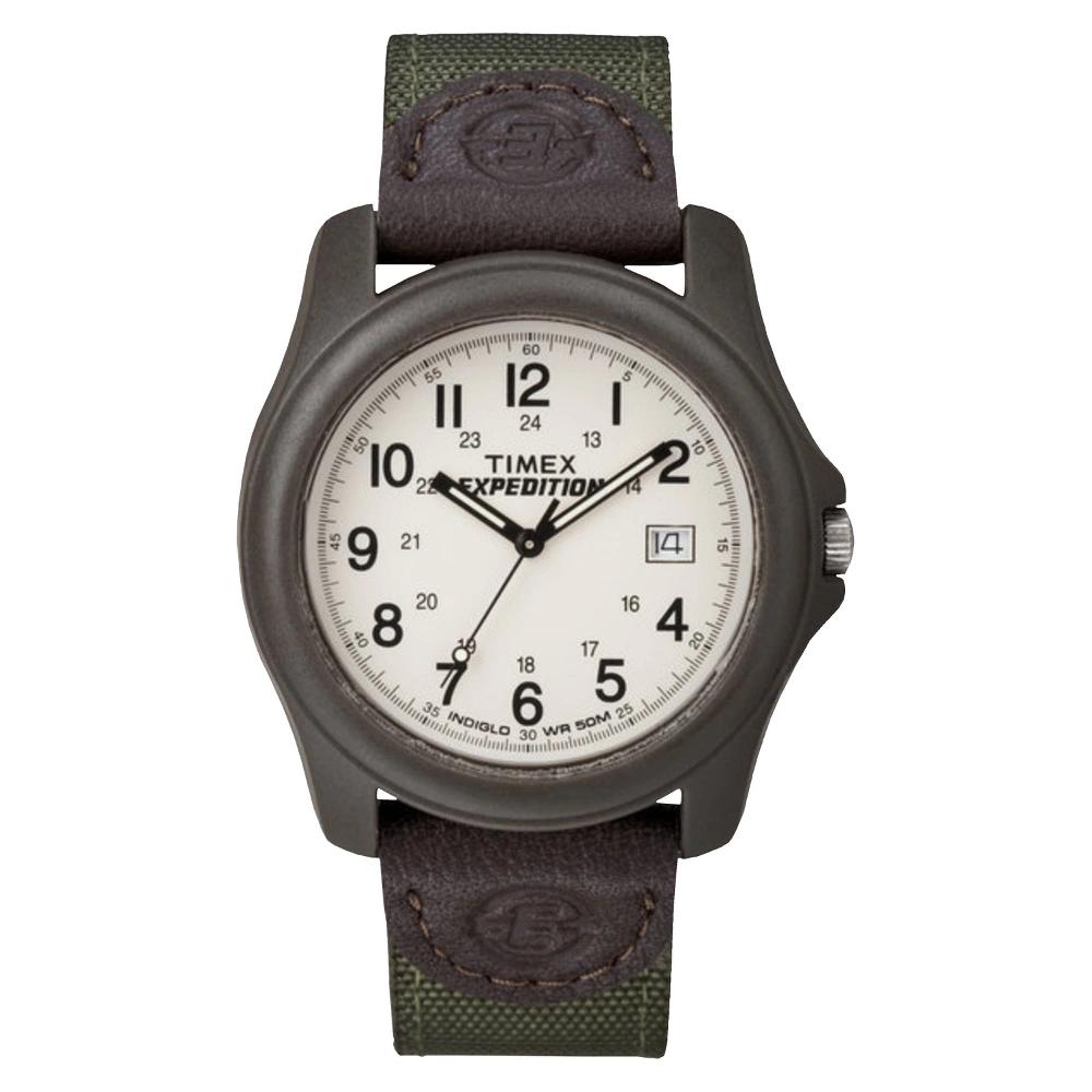 Men's Timex Expedition Camper Watch with Nylon/Leather Strap and Resin Case - Green T49101JT Product Image