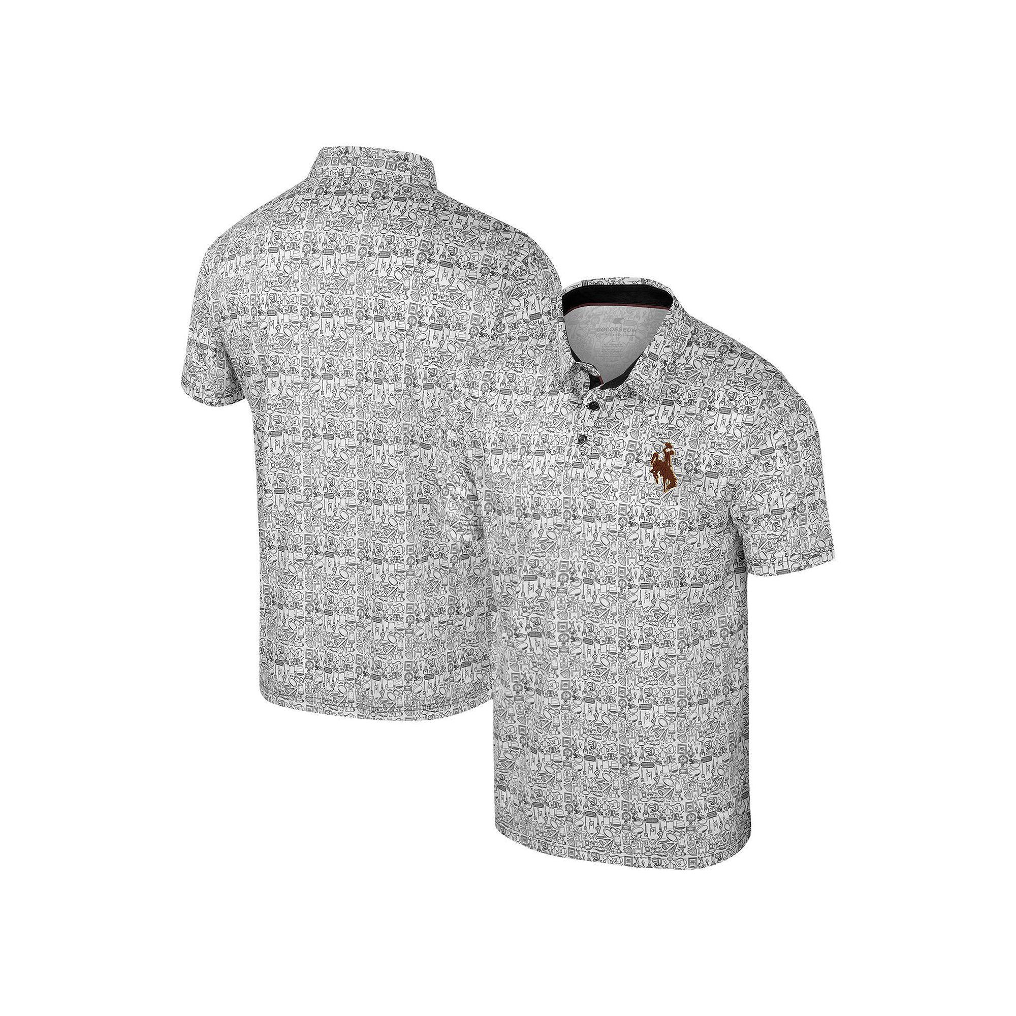 Men's Colosseum Brown Wyoming Cowboys It's Time! Allover Print Polo,  Product Image