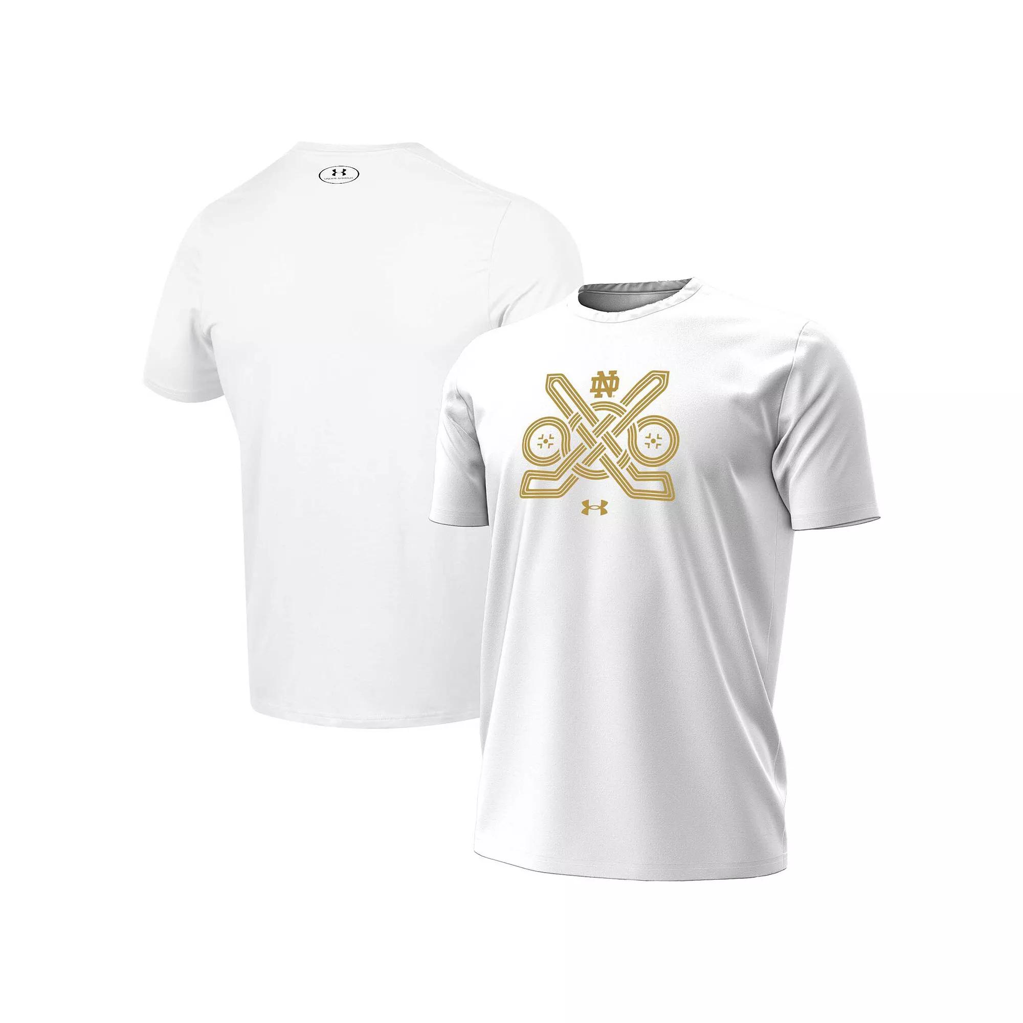 Men's Under Armour White Notre Dame Fighting Irish Ireland Hockey T-Shirt, Size: 2XL Product Image