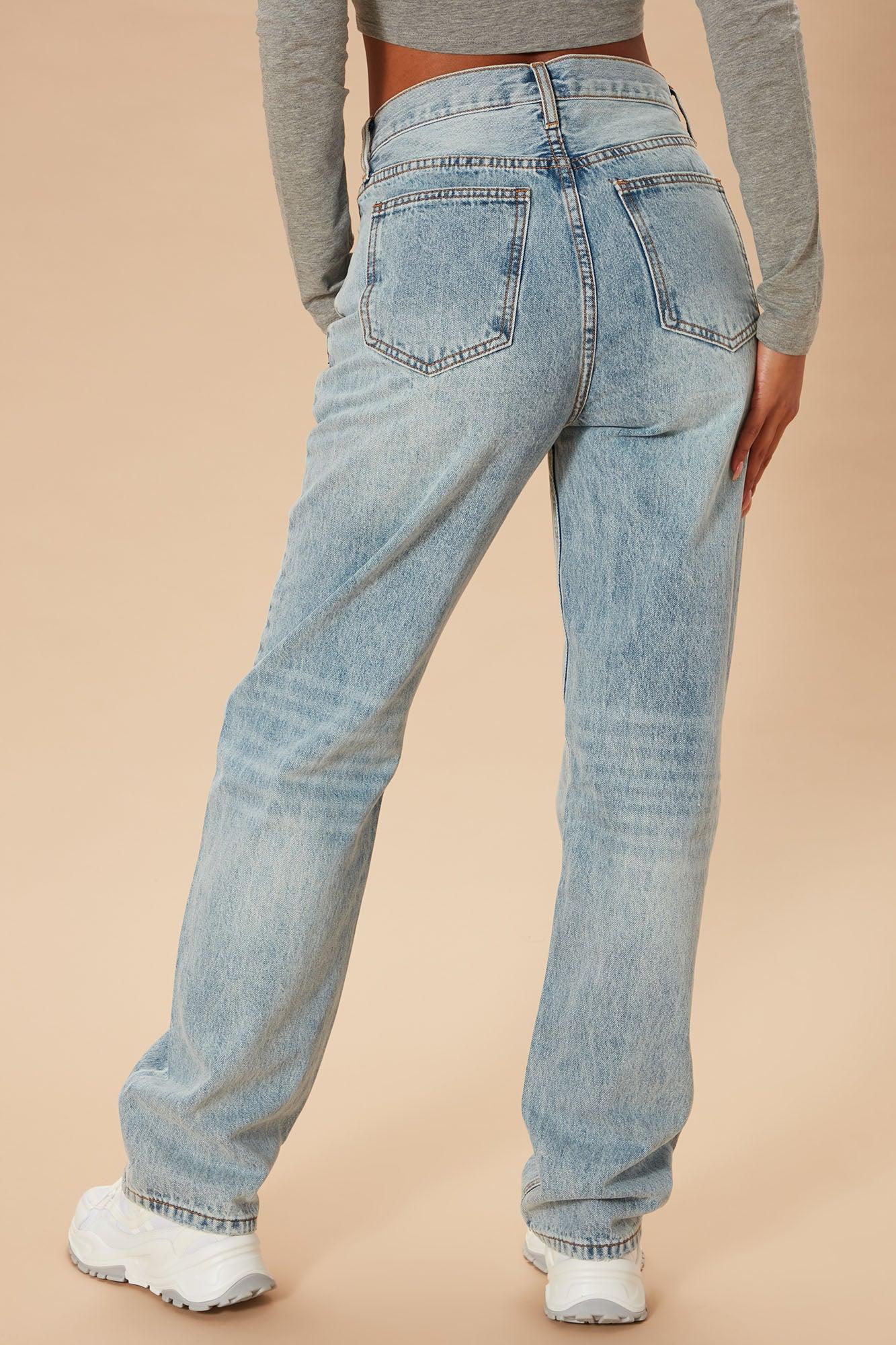 Crossover Straight Leg Jeans - Light Blue Wash Product Image