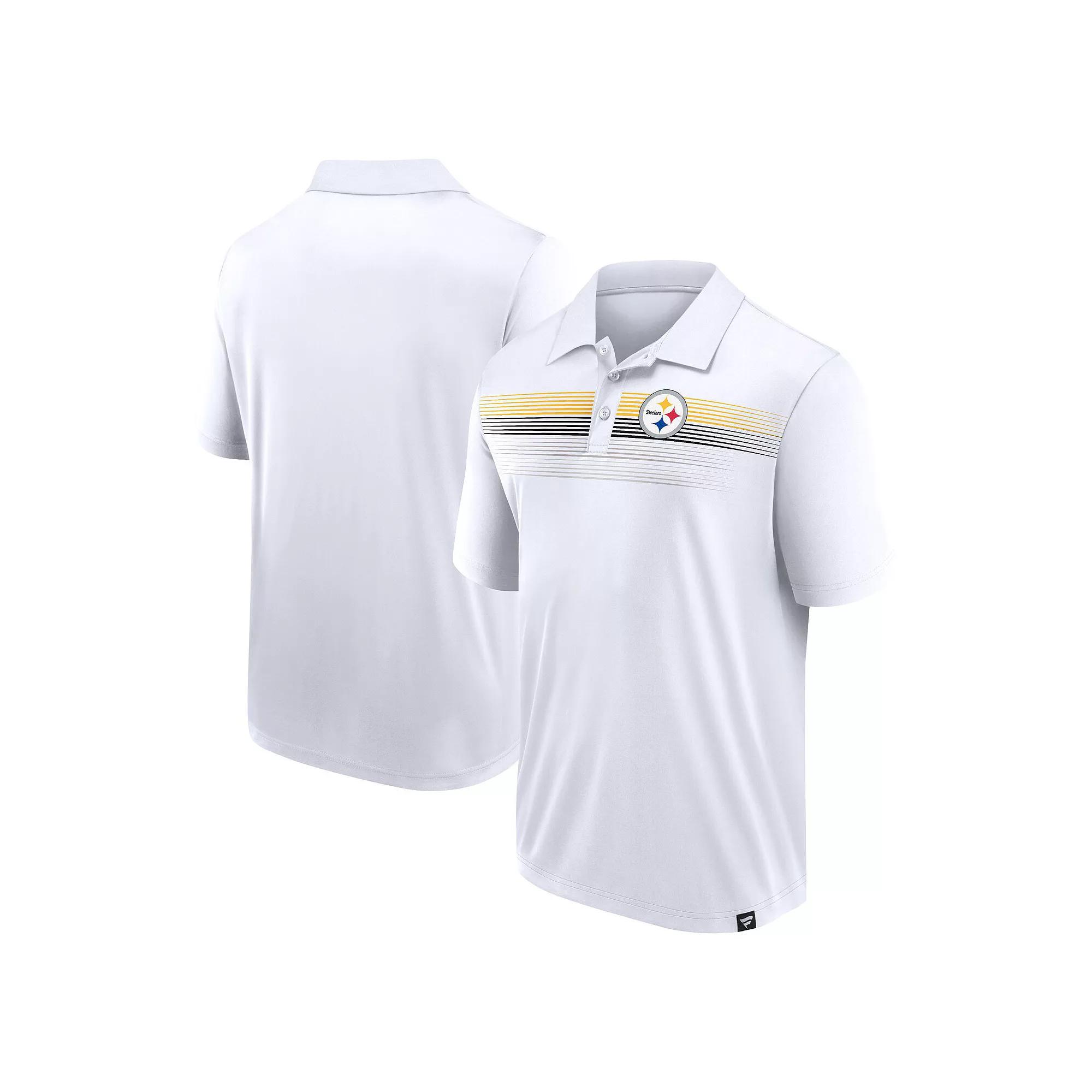 Men's Fanatics White Pittsburgh Steelers Victory For Us Interlock Polo,  Product Image