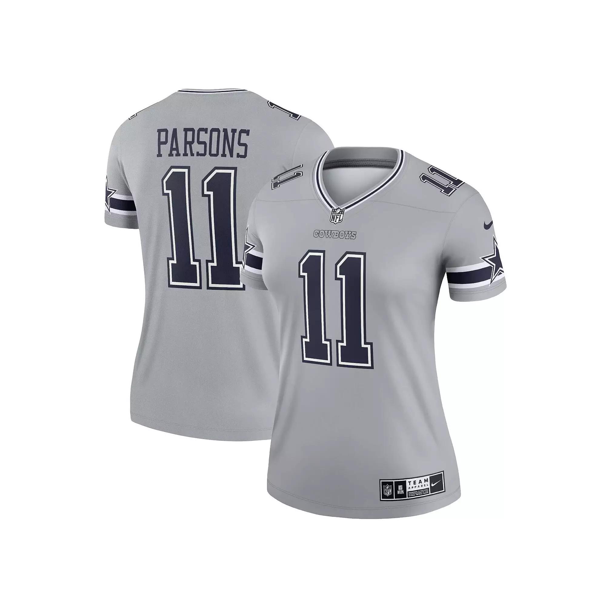 Women's Nike Micah Parsons Silver Dallas Cowboys Inverted Legend Jersey, Size: Small, Grey Product Image