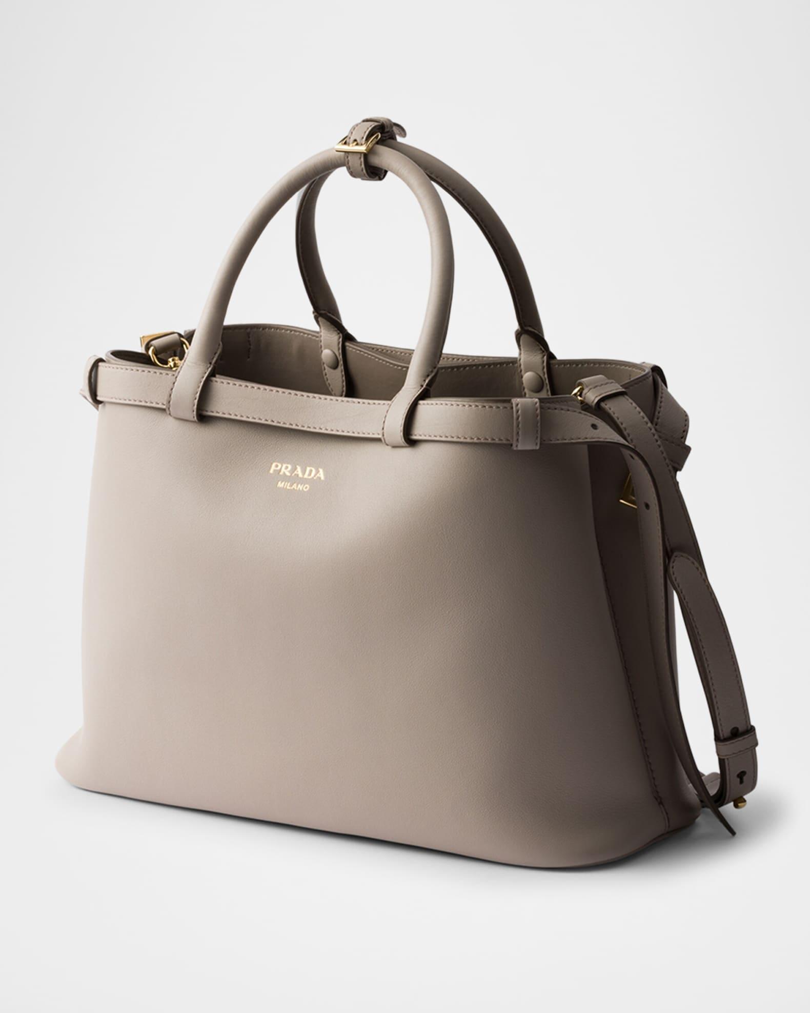 Prada Buckle Medium Leather Handbag with Double Belt Product Image