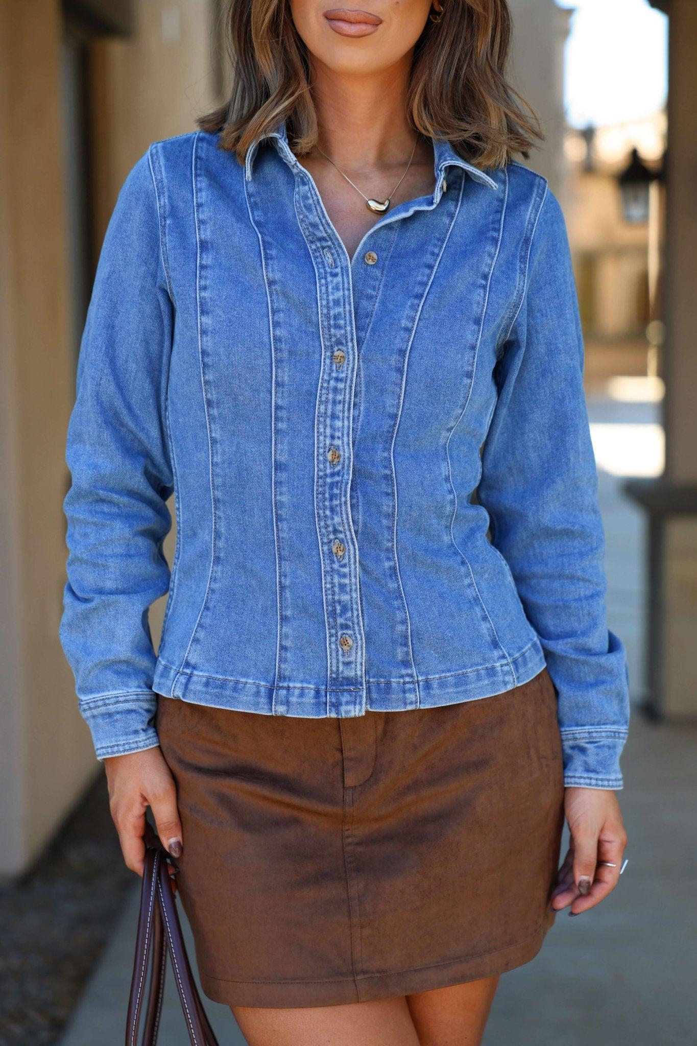 Thread & Supply Button Down Denim Shirt - FINAL SALE Female Product Image