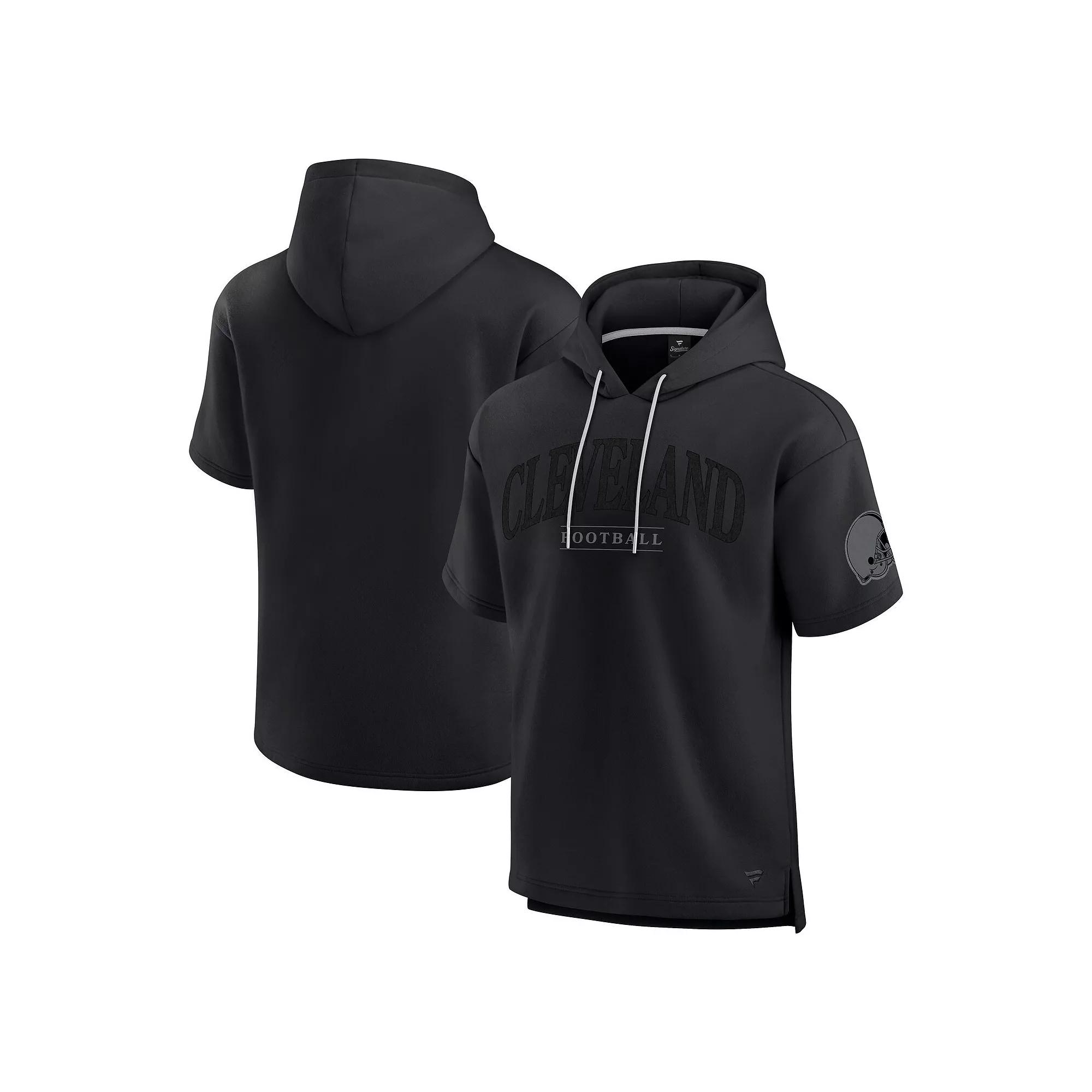 Unisex Fanatics Black Carolina Panthers Elements Ready Short Sleeve Pullover Hoodie, Adult Unisex,  Product Image