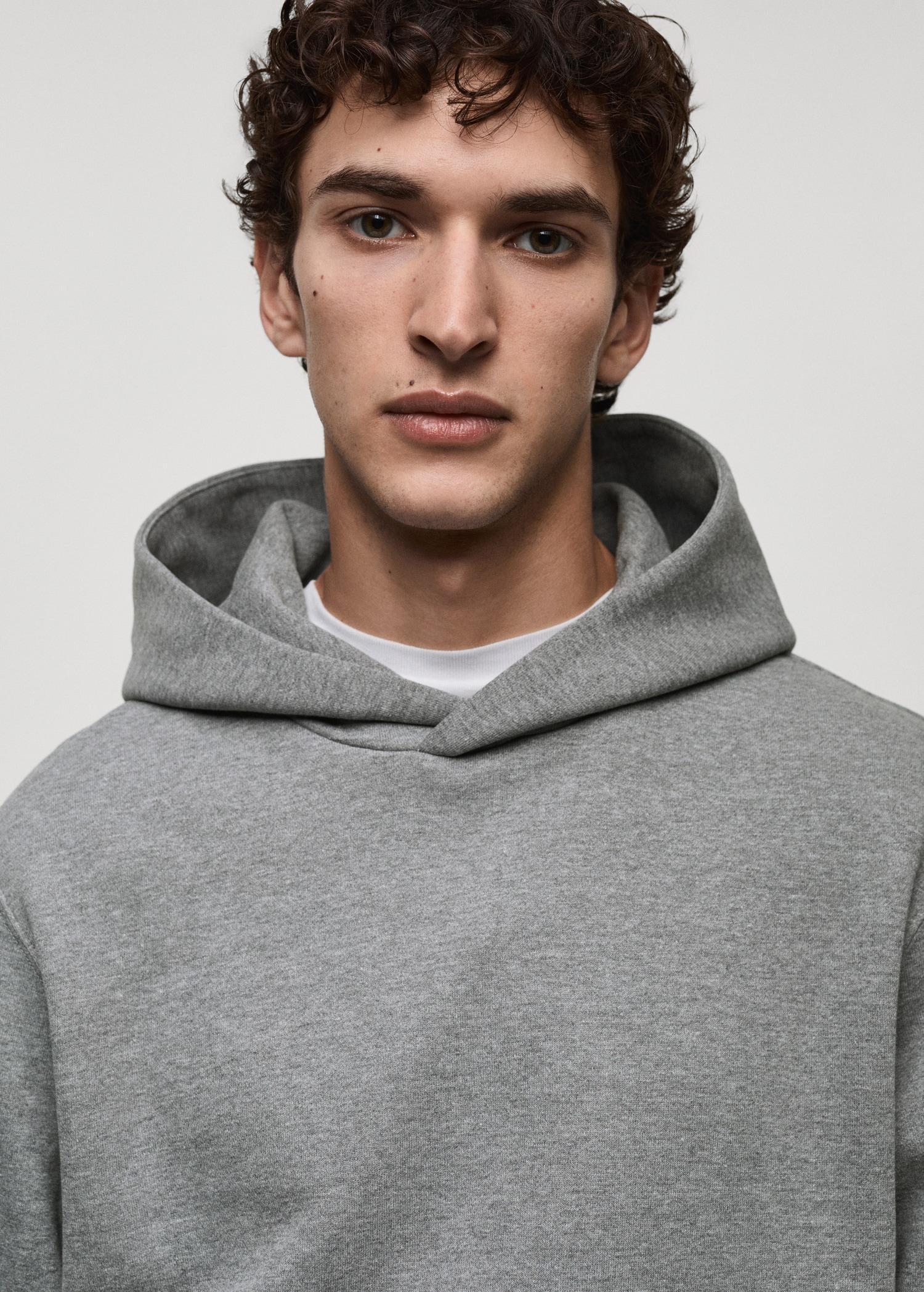 Hoodie cotton sweatshirt - Men | MANGO USA Product Image