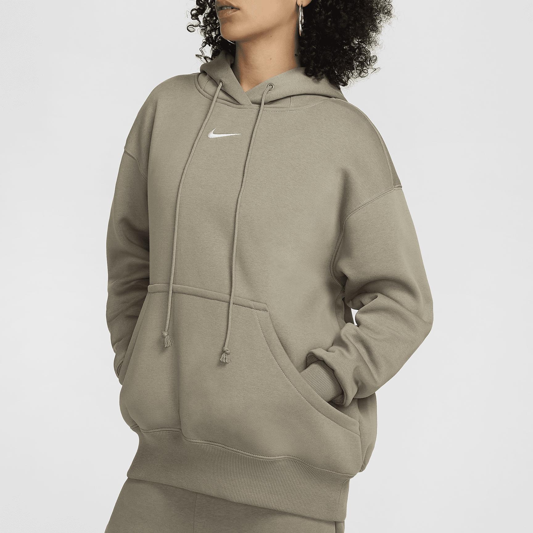 Nike Womens Nike Phoenix Fleece OS Pullover Hoodie - Womens Light Army/Sail Product Image