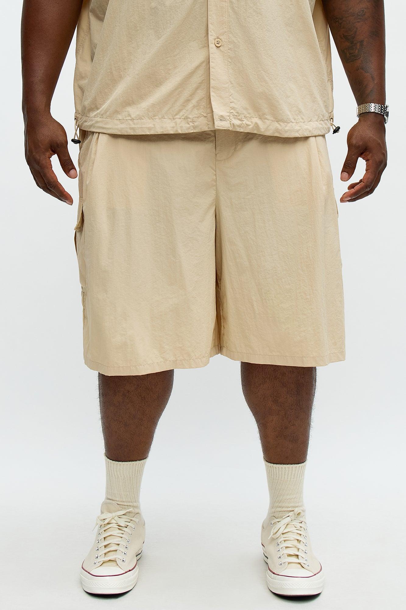 Super Baggy Philip Nylon Short - Beige Male Product Image