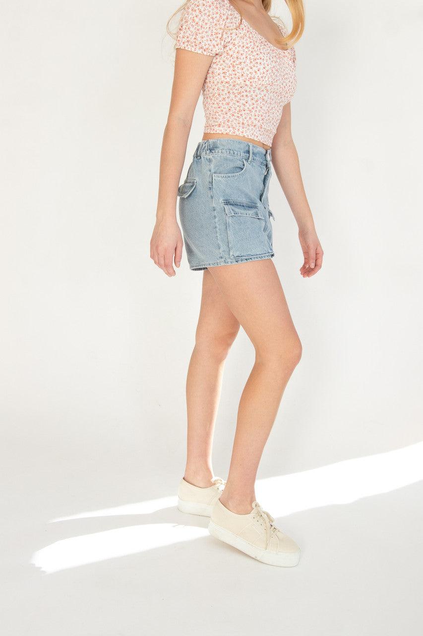 Denim Cargo Shorts Product Image