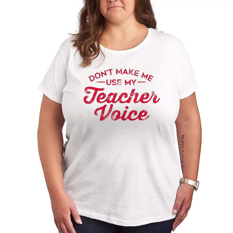 Plus Teacher Voice Graphic Tee, Womens Product Image