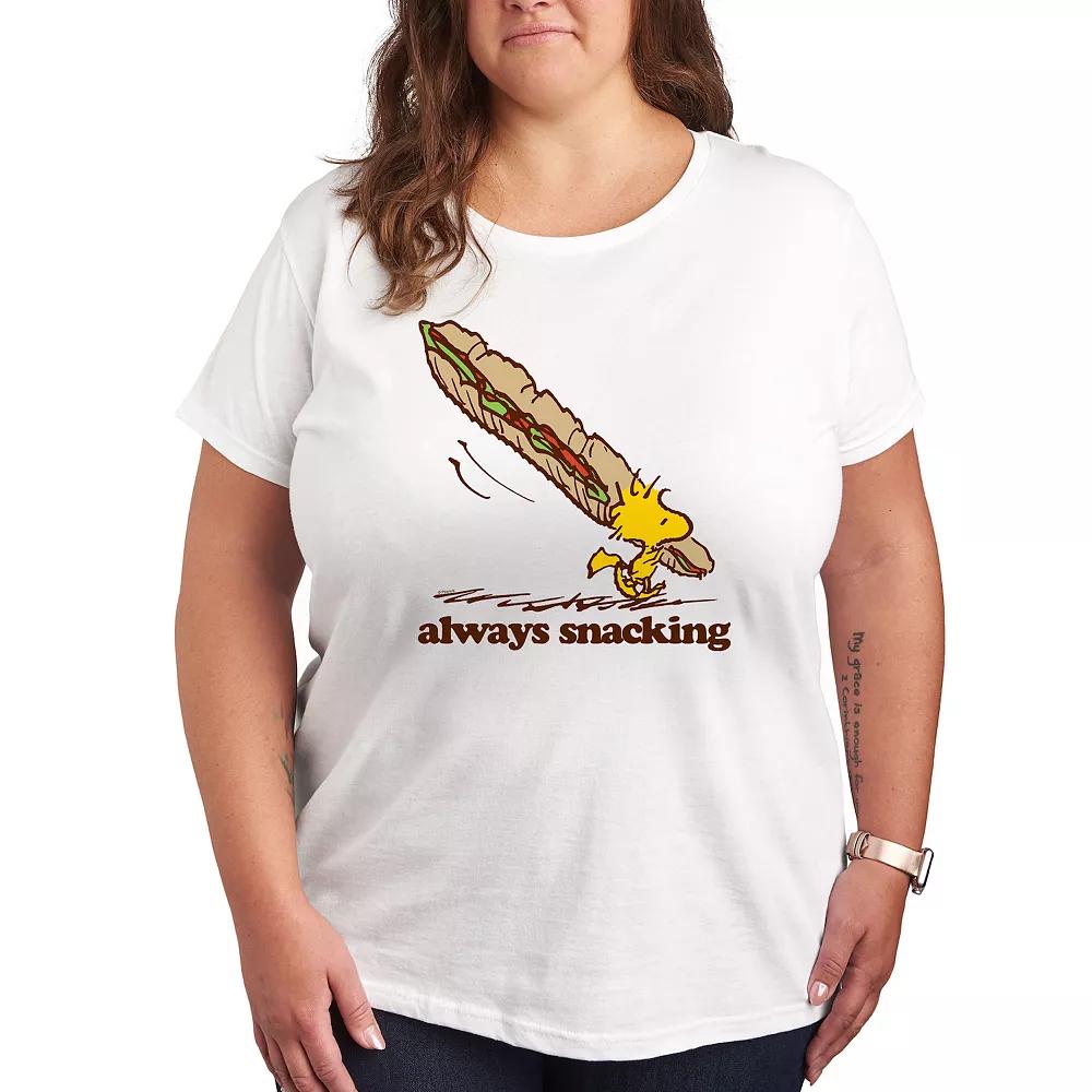 Plus Peanuts Woodstock Always Snacking Graphic Tee, Women's,  Product Image