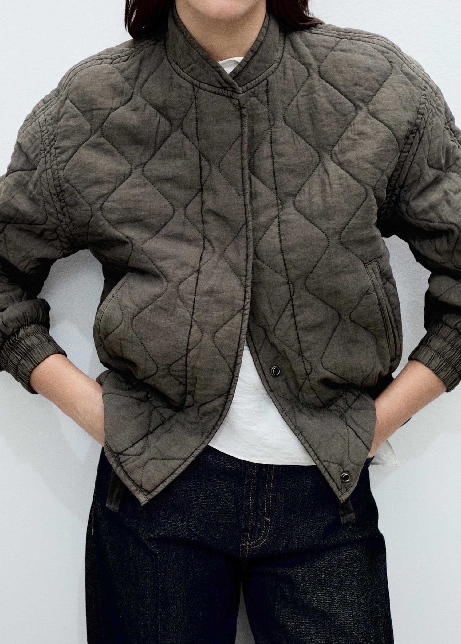 Quilted bomber jacket - Women | MANGO USA Product Image