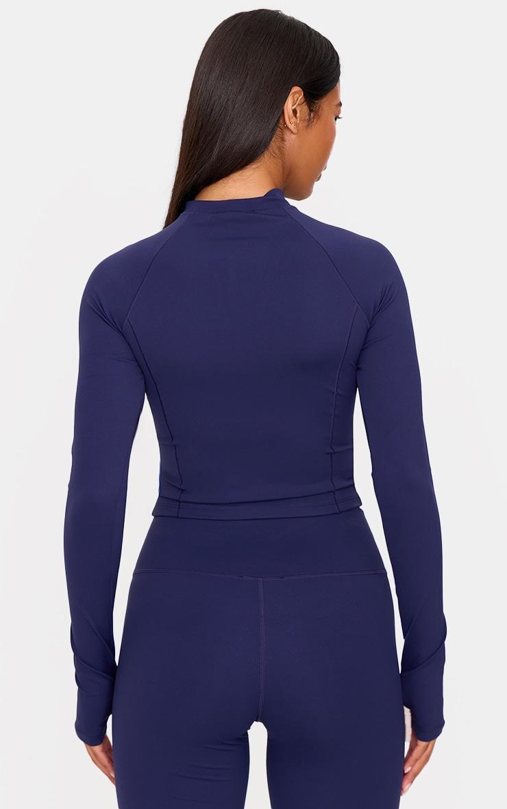 Navy Sculpt Quarter Zip Gym Top Product Image