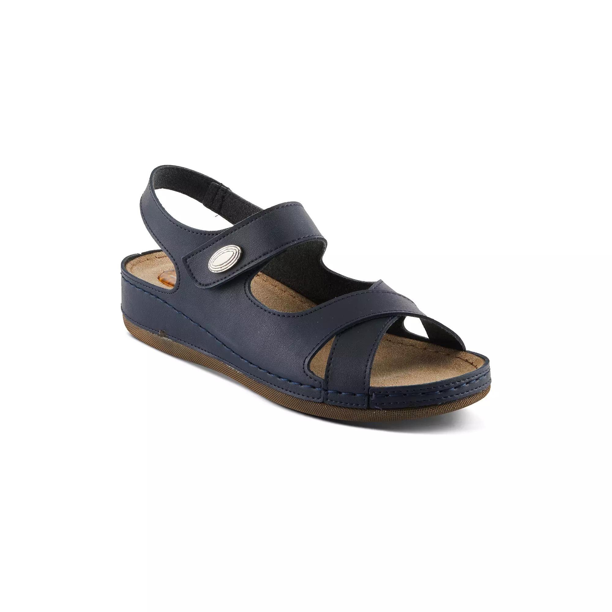 Flexus by Spring Step Sevilio Women's Wedge Sandals, Size: 36, Blue Product Image